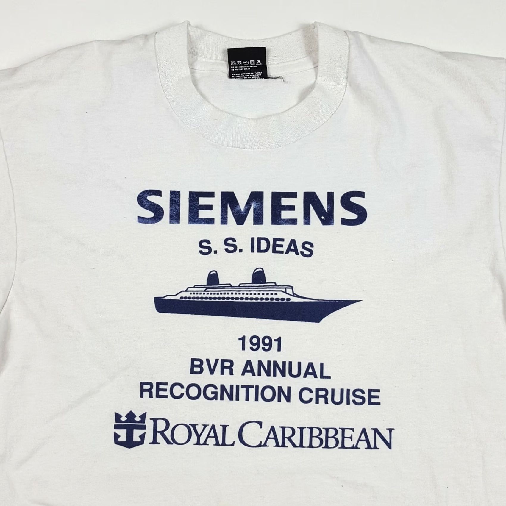 Vintage VINTAGE Siemens Caribbean Cruise T-Shirt Mens Small Gray Short Sleeve 90s Nautical Cruise Boat Graphic Print Shirt Size US S / EU 44-46 / 1 - 2 Thumbnail