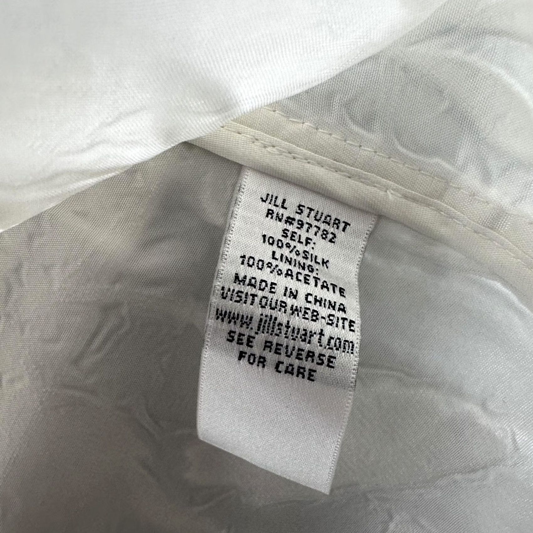 Vintage Jill Stuart Dress Womens 0 White Floral Embroidered Silk Long Sleeve Mini Size XS / US 0-2 / IT 36-38 - 5 Thumbnail