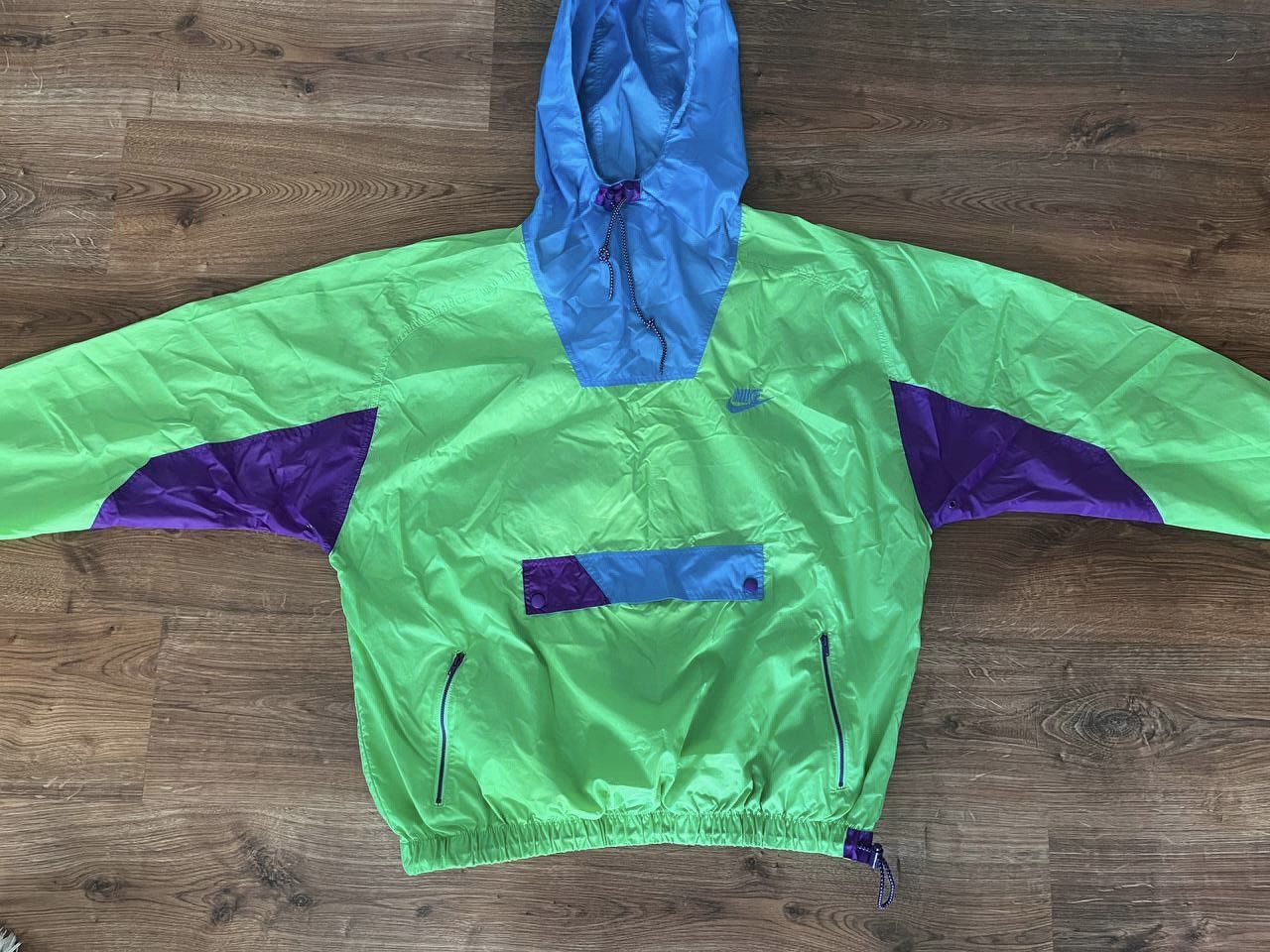 90'S Nike Ripstop Anorak Parka, Men's Size L, Vintage Nylon navy blue type Vintage Second Hand