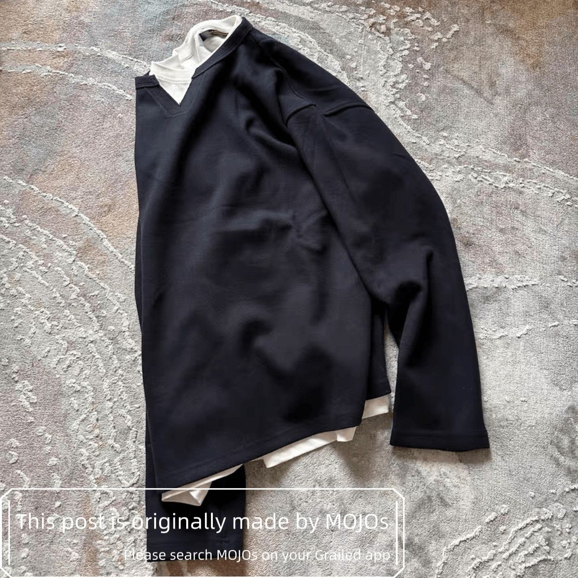 Sz 4 Undercover Navy Double Fake Layers Knitwear