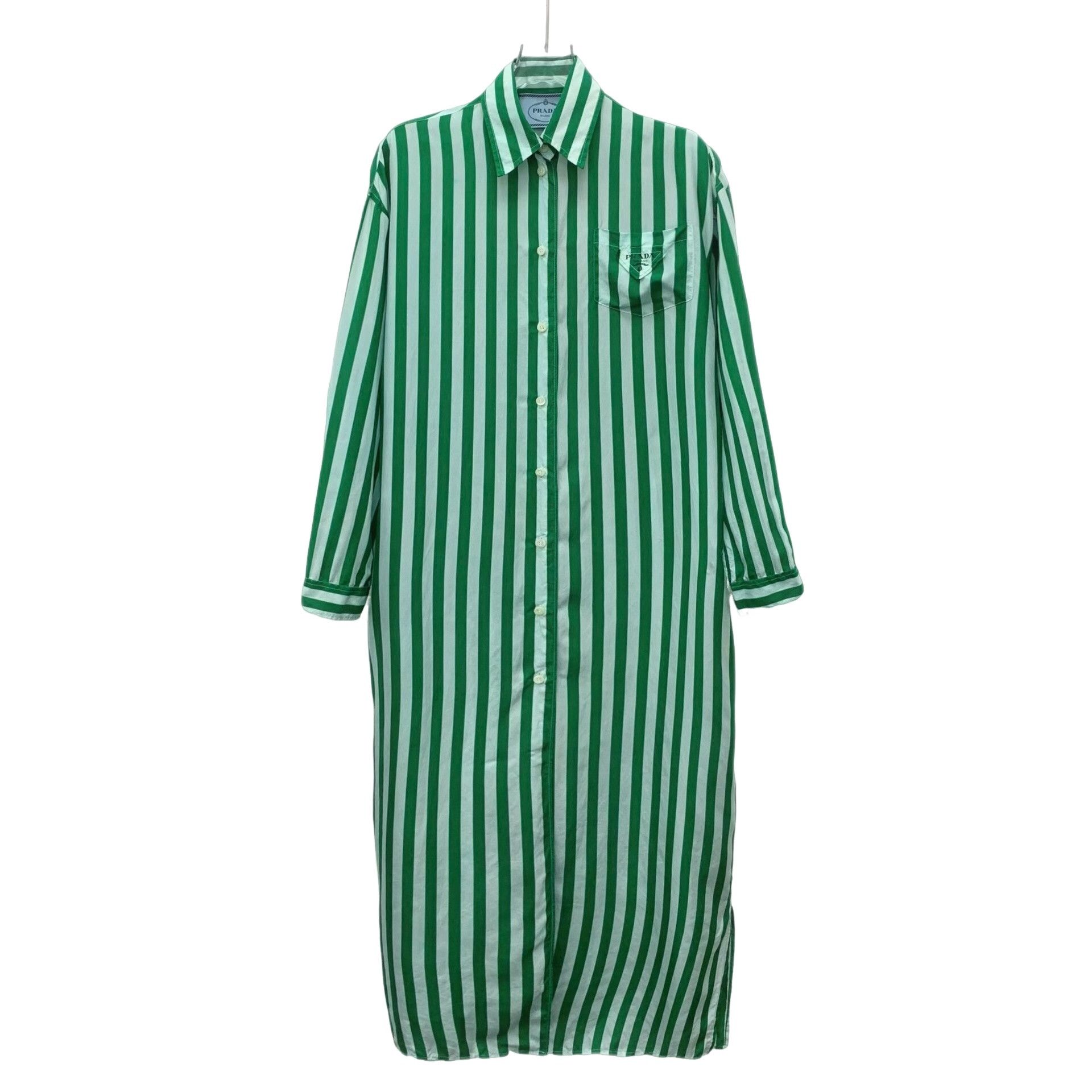 Prada Prada Striped Silk Shirt Dress IT 36 Size XS / US 0-2 / IT 36-38 - 1 Thumbnail