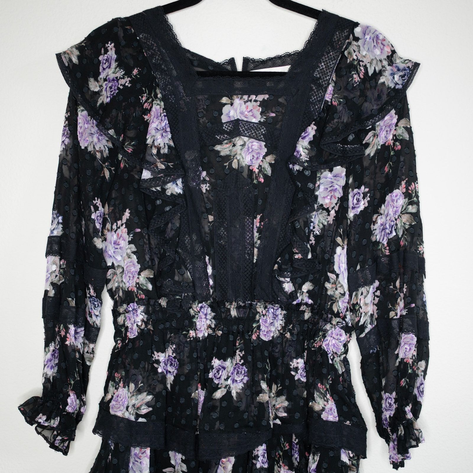 LoveShackFancy LoveShackFancy Minetta Mini Dress Black Size S / US 4 / IT 40 - 3 Thumbnail