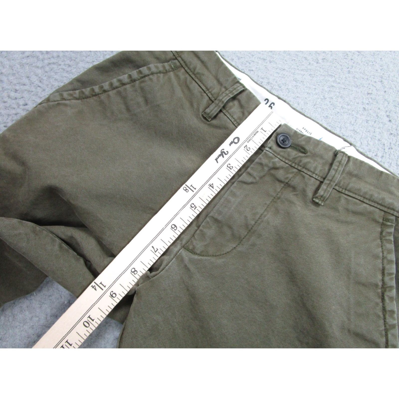 Apolis Apolis Pants Mens 26 Olive Green Standard Issue Utility Chino Cotton Workwear Size US 26 / EU 42 - 6 Thumbnail