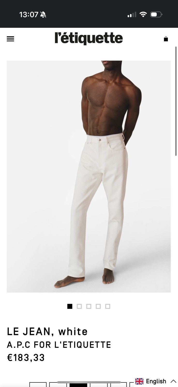 A.P.C. A.P.C FOR L'ETIQUETTE - LE JEAN, white denim Size US 32 / EU 48 - 1 Thumbnail