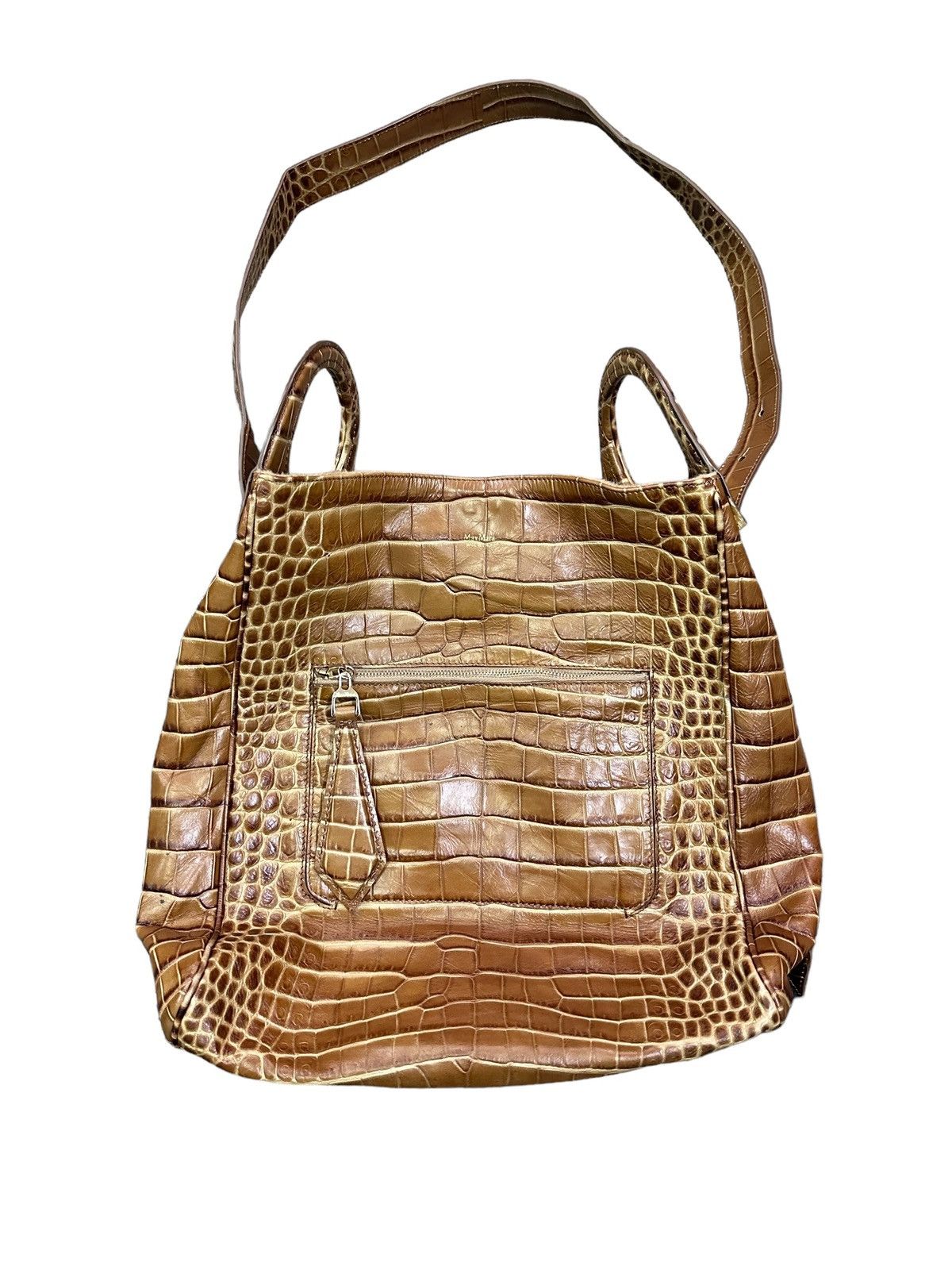 Vintage RARE MAX MARA EMBOSSED CROC LETAHER Size ONE SIZE - 3 Thumbnail