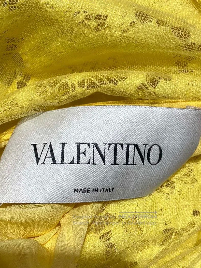 Valentino Valentino Yellow lace dress Size S / US 4 / IT 40 - 3 Thumbnail