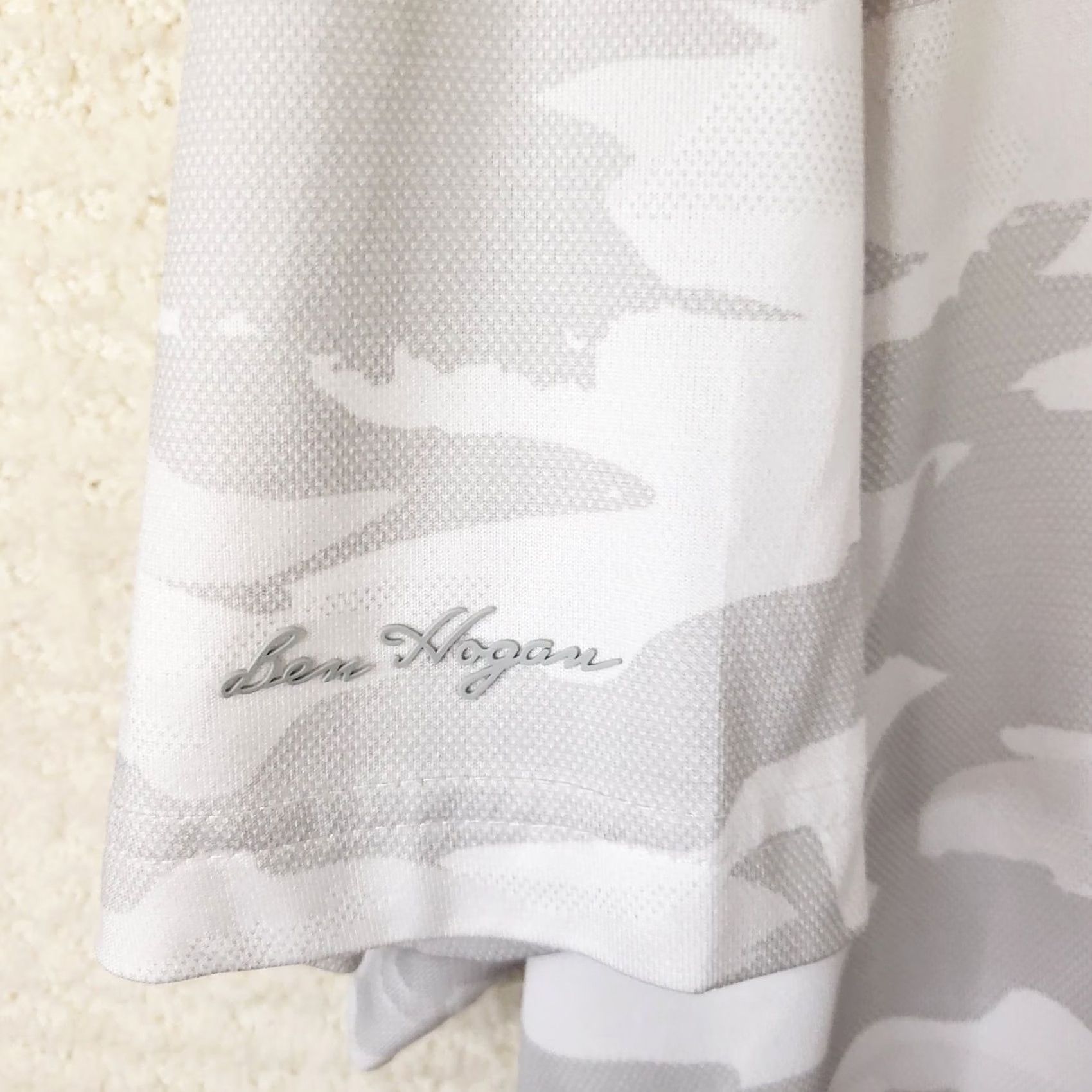 Hogan VINTAGE Ben Hogan White Gray Camo Performance Golf Polo Shirt Mens 2XL Stretch Size US XXL / EU 58 / 5 - 5 Thumbnail