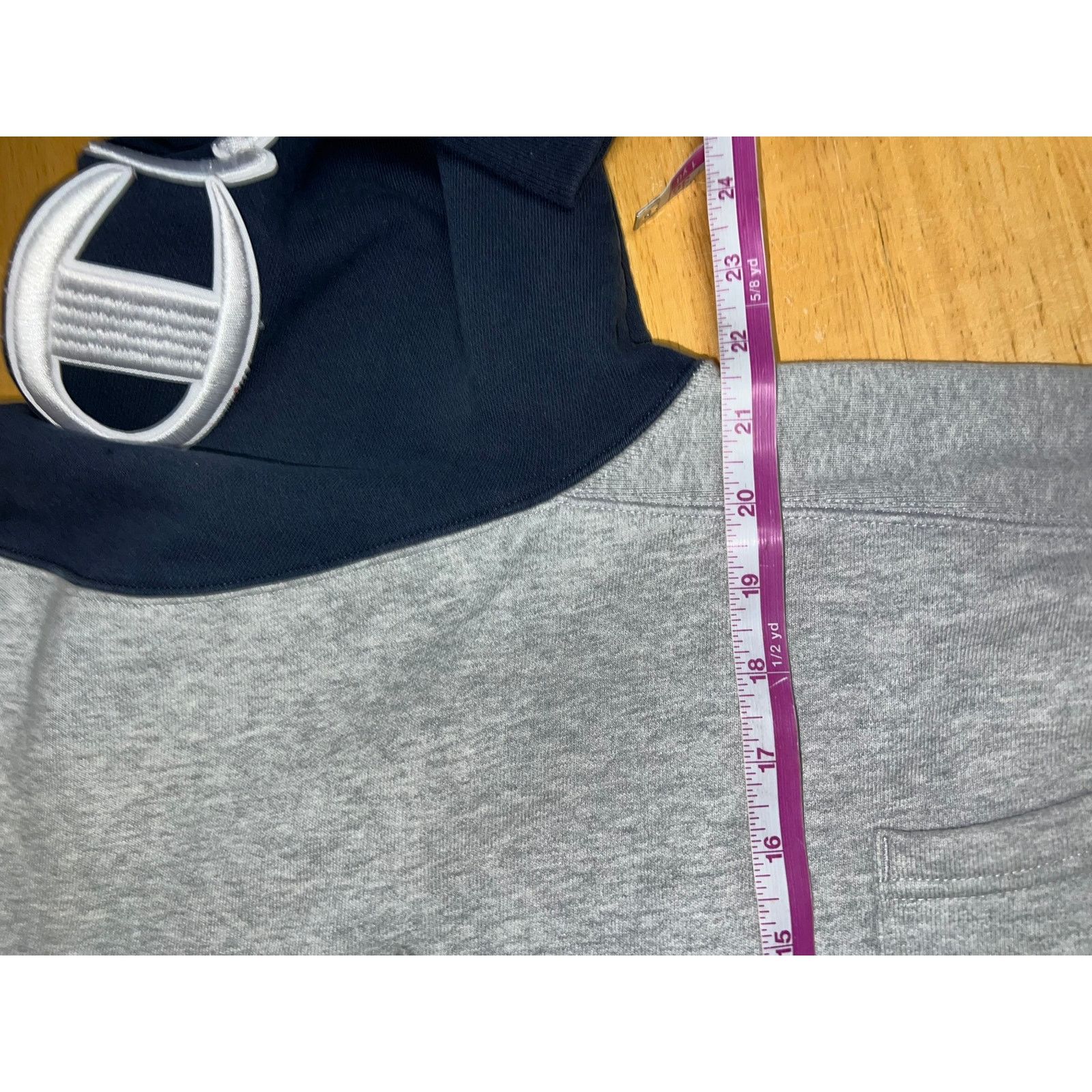 Vintage Champion Reverse Weave Hoodie Gray Blue Missing Logo M Size US M / EU 48-50 / 2 - 10 Thumbnail