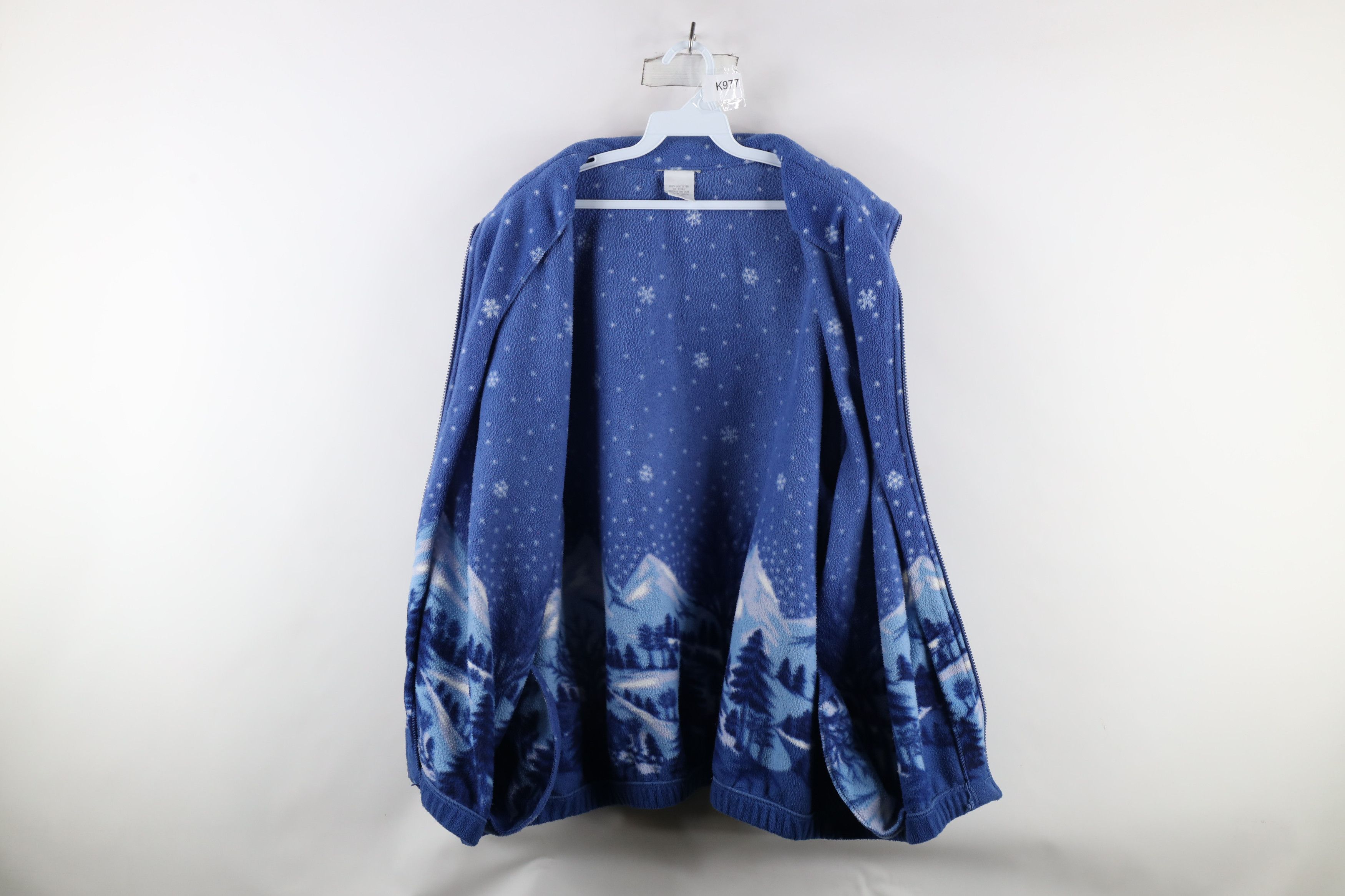 Vintage Vintage 90s Streetwear Mountain All Over Print Fleece Jacket Size XXL / US 16-18 / IT 52-54 - 9 Thumbnail