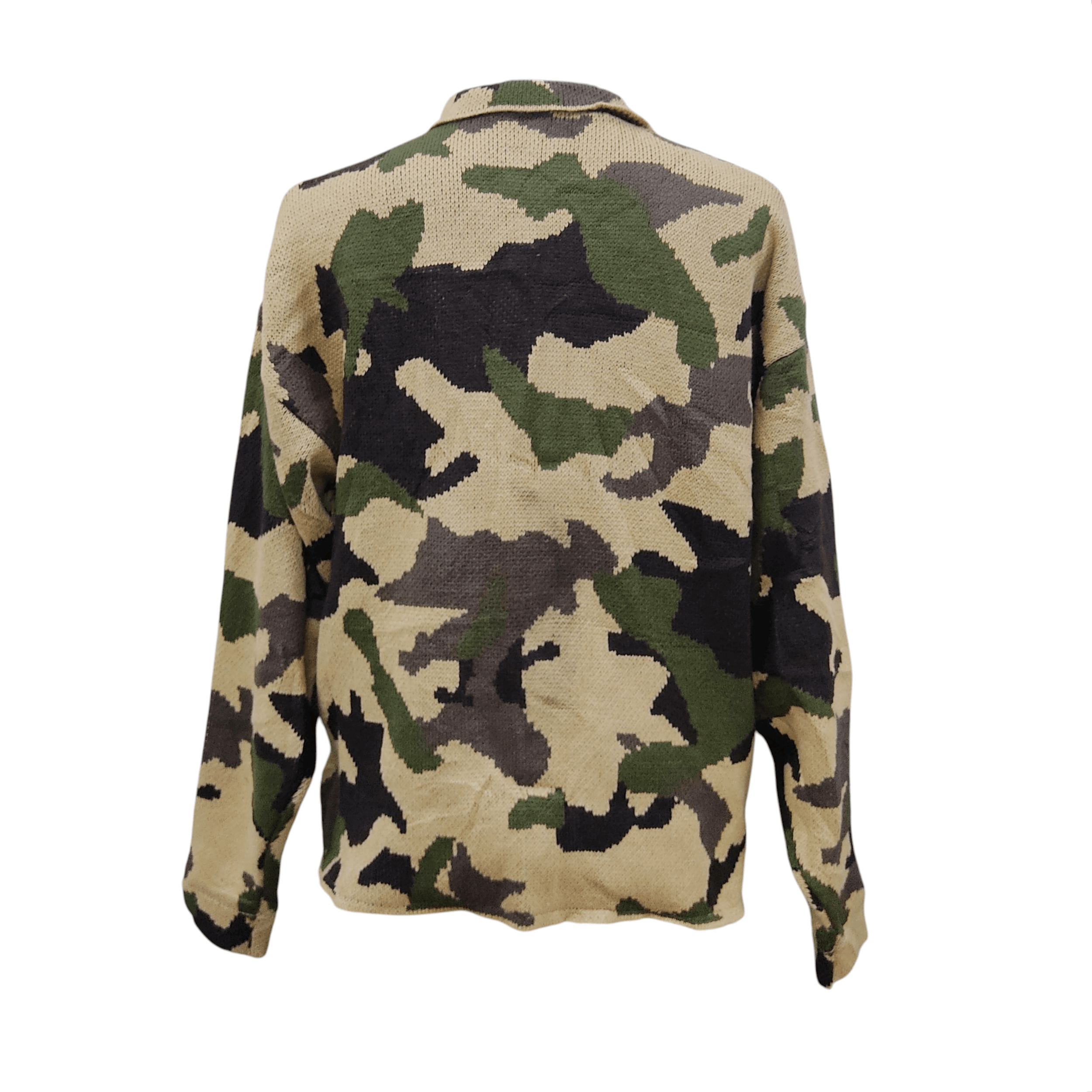 Japanese Brand B.Ballsy Military Camouflage Zip Knit Cardigan Size US L / EU 52-54 / 3 - 3 Thumbnail