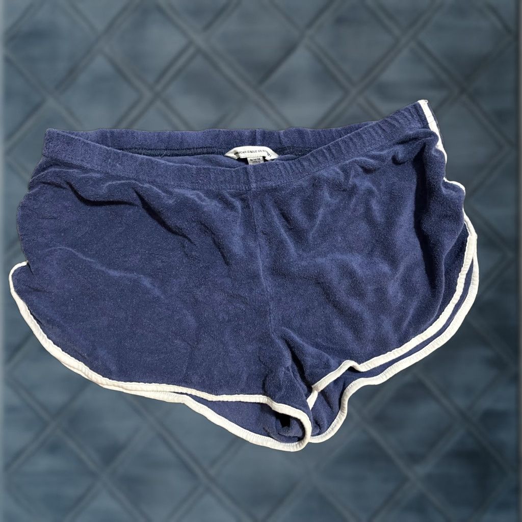 American Eagle Outfitters American Eagle Outfitters Womens Blue Velour Solid Shorts Medium Size 32" / US 10 / IT 46 - 1 Thumbnail