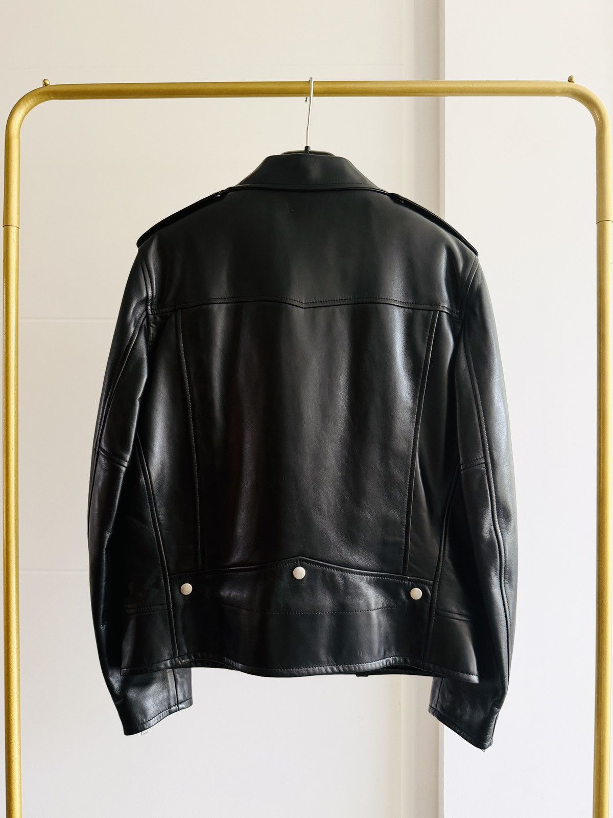 Saint Laurent Paris Saint Laurent Paris – Iconic Black Leather Biker Jacket Size US L / EU 52-54 / 3 - 5 Thumbnail