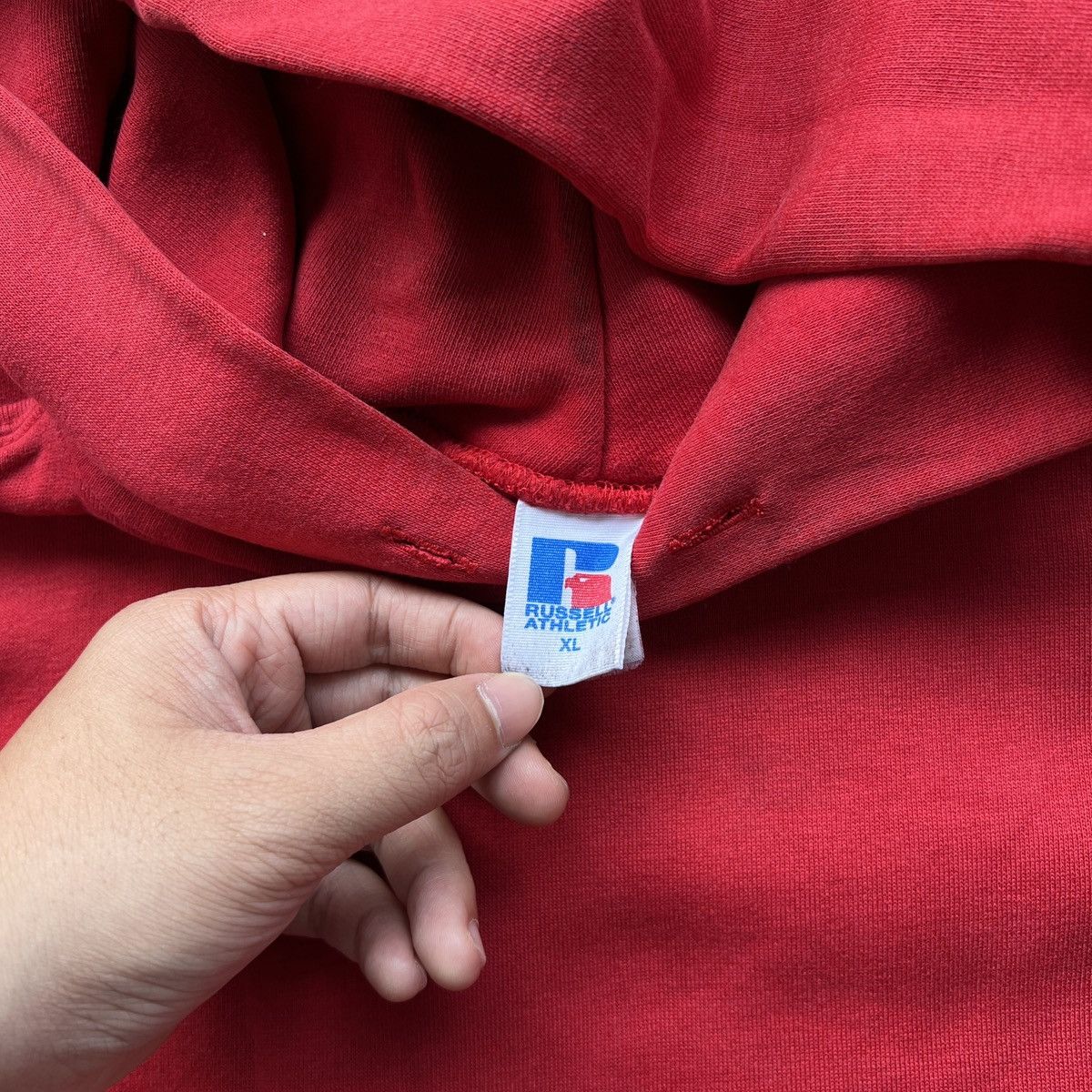 Russell Athletic 1990s Russell Athletic Red Blank Hoodie Size US XL / EU 56 / 4 - 2 Thumbnail