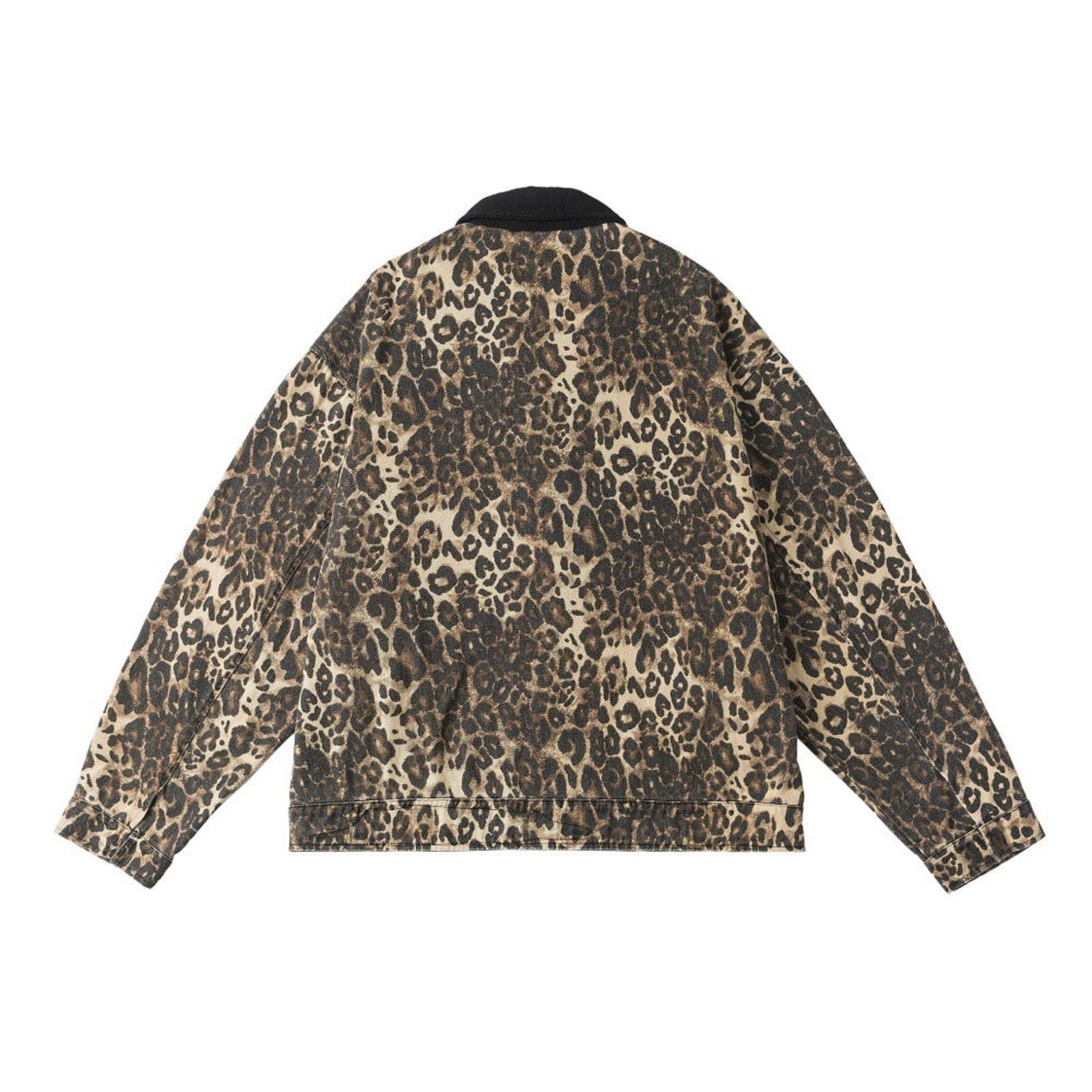 Other Brown Leopard Print Distressed Zip-Up Jacket Size US M / EU 48-50 / 2 - 3 Thumbnail