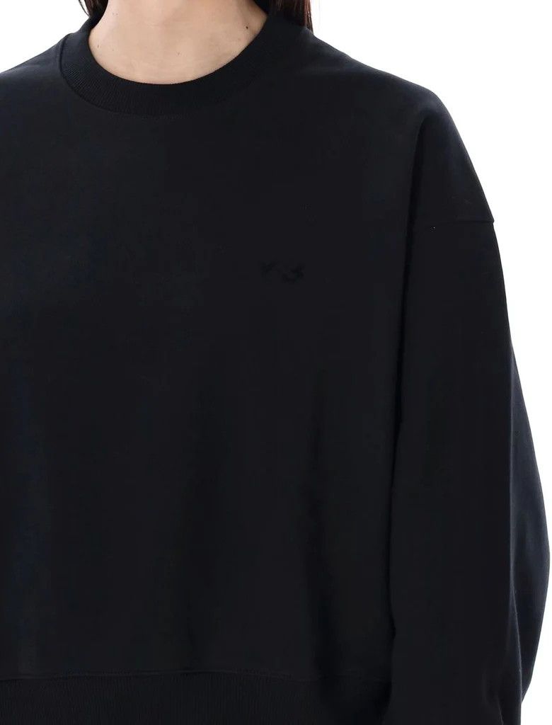 Y-3 o1s22i1n0924 Boxy Crewneck Sweater in Black Size L / US 10 / IT 46 - 3 Thumbnail