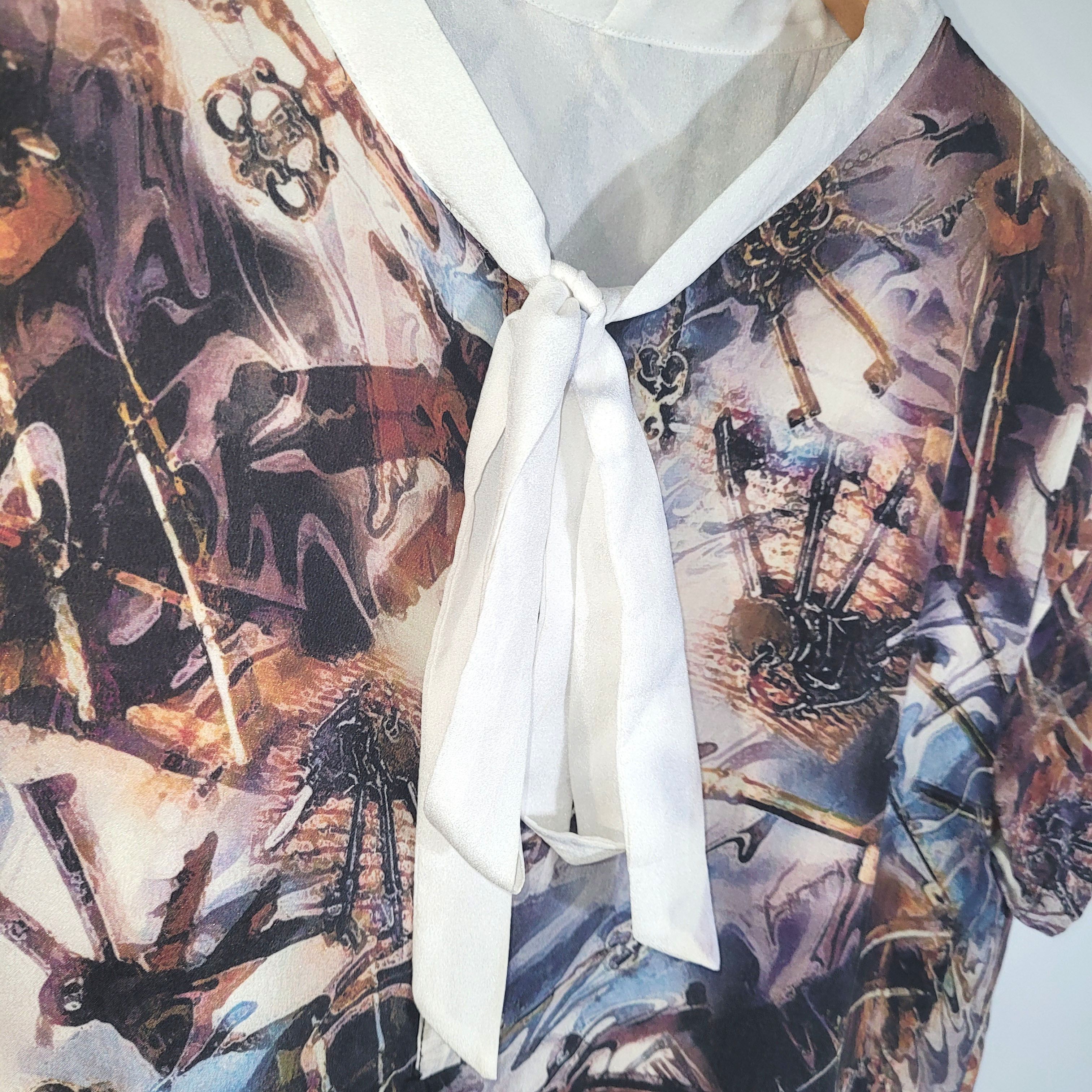 Other Women's 100% Silk Size S Short Sleeve Top T-Shirt SAZ157 Size S / US 4 / IT 40 - 3 Thumbnail