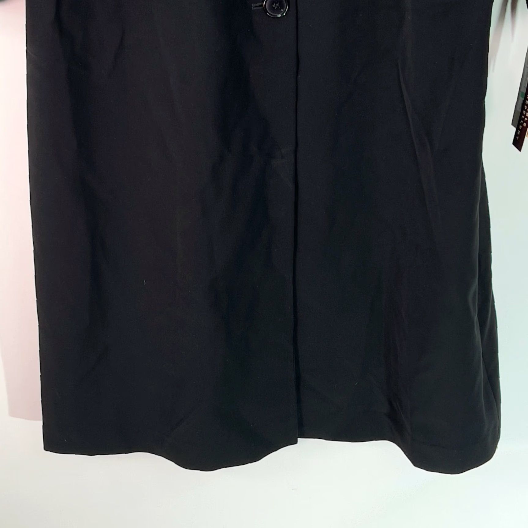 Vintage Gallery Womens Long Sleeve Button Front Black Trench Coat Jacket Size 8P Long Sleeve Button Front Black Long Trench Coat Jacket 8P Gallery Women Size M / US 6-8 / IT 42-44 - 7 Thumbnail
