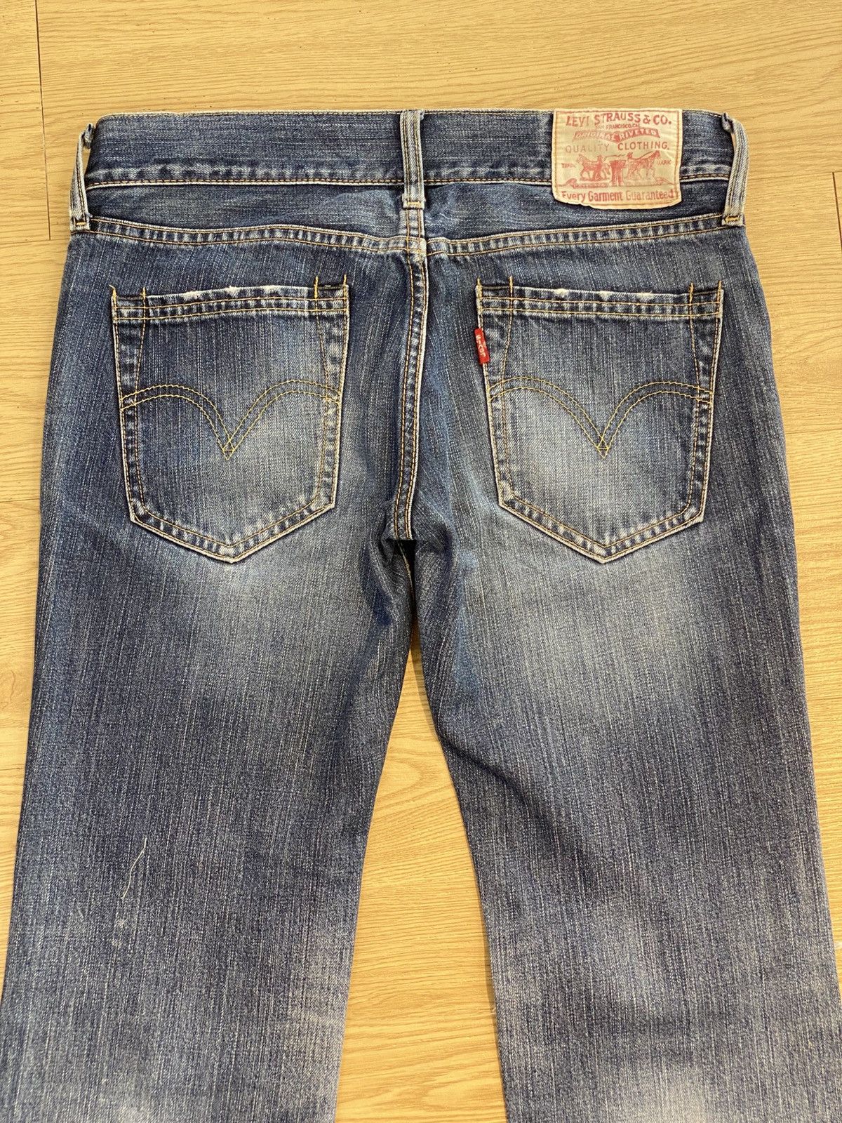 Levi's Levi’s Vintage Whiskers Blue Wash Ripped Flare Jeans Size US 30 / EU 46 - 4 Thumbnail