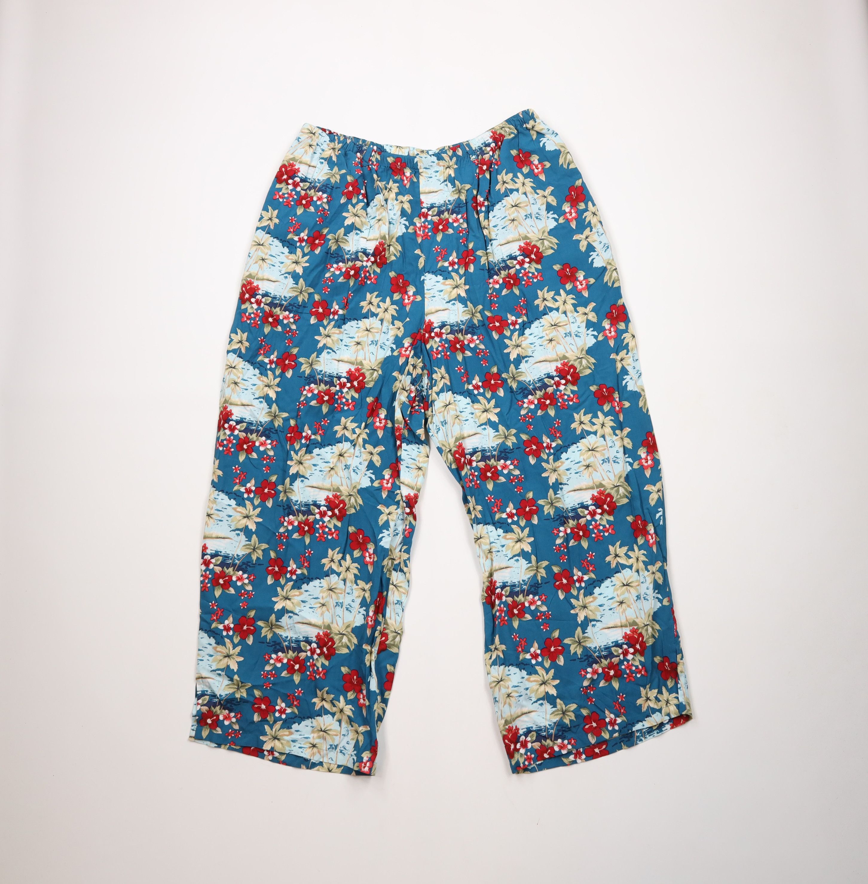 Vintage Vintage 90s Streetwear Beach Wide Leg Harem Pants Rayon Size 32" / US 10 / IT 46 - 1 Thumbnail