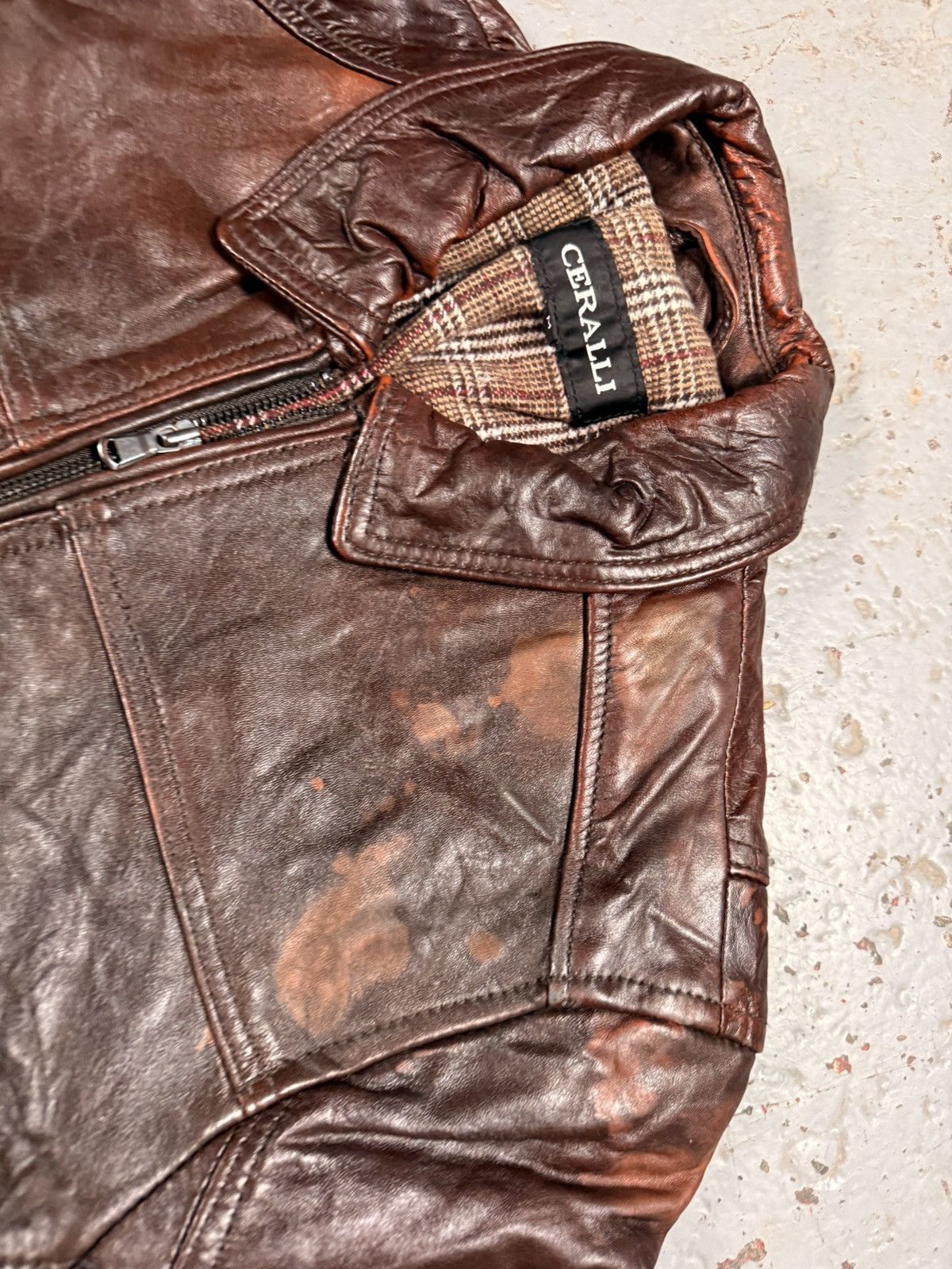 Other Vintage Ceralli Mocha Brown Leather Jacket Size US M / EU 48-50 / 2 - 6 Thumbnail