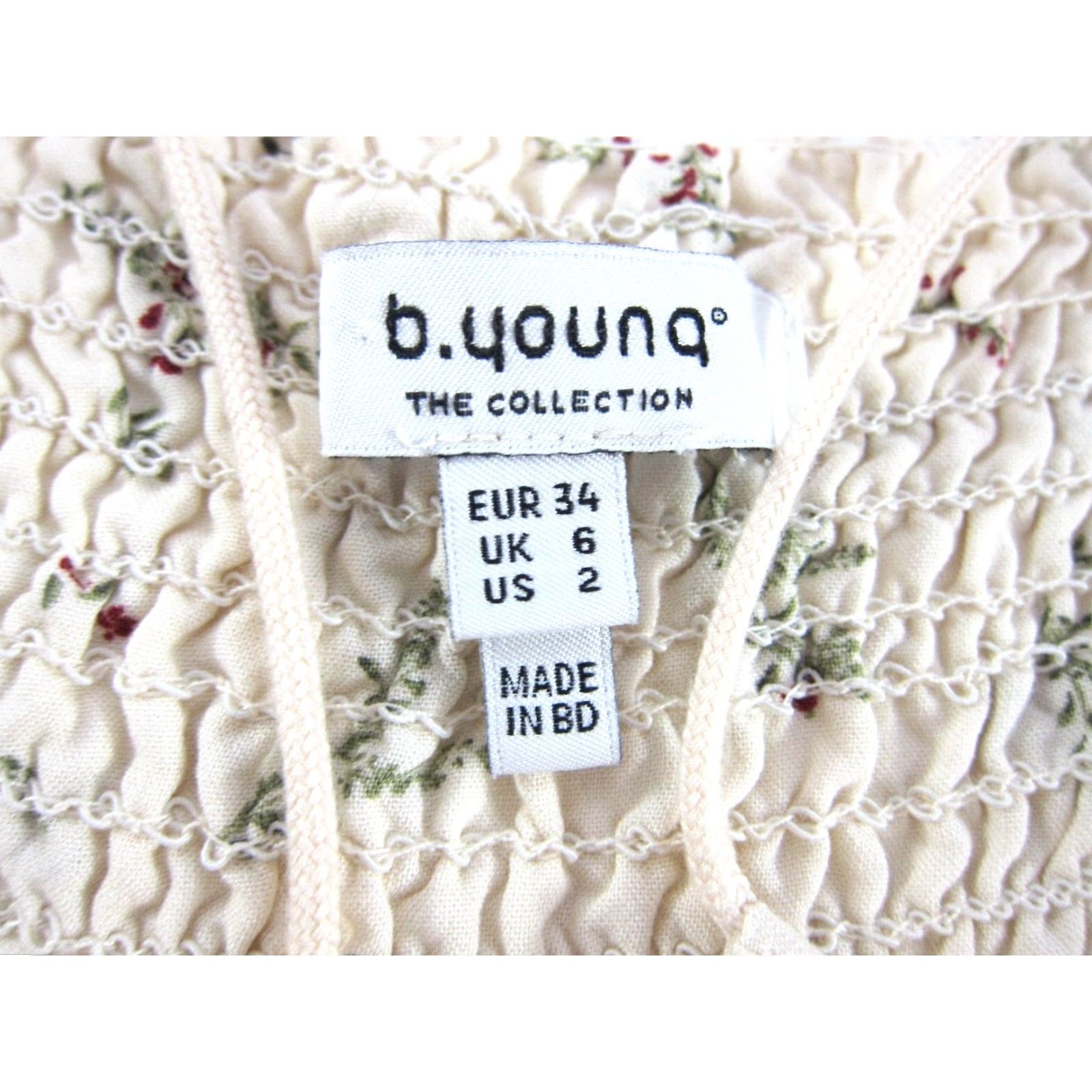 Vintage VINTAGE b.young The Collection Ivory Green Red Floral Spaghetti Strap Tank Slip Dress 2 Size XS / US 0-2 / IT 36-38 - 3 Thumbnail