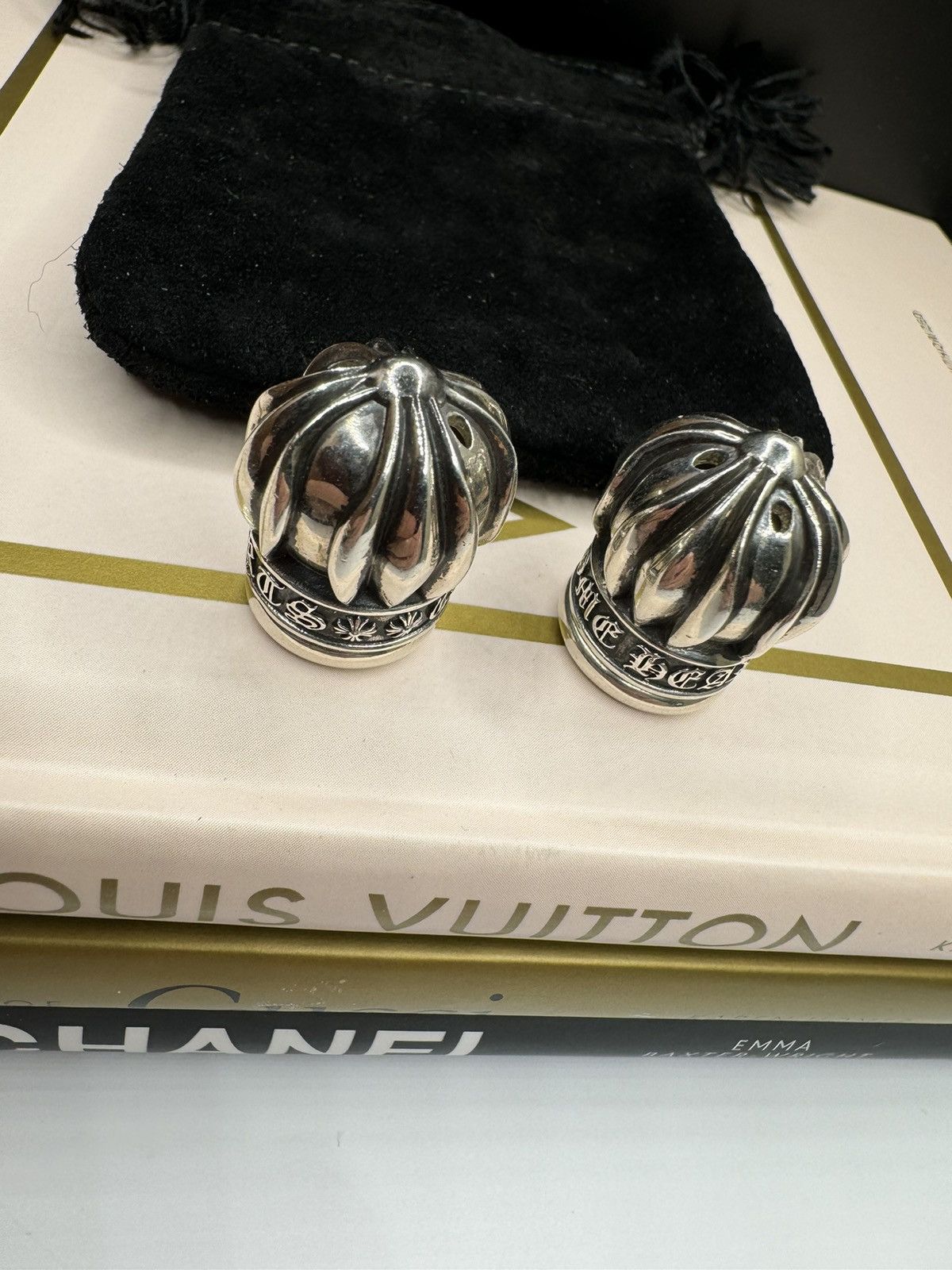 image of Chrome Hearts Salt & Pepper Shakers in Silver, Men's