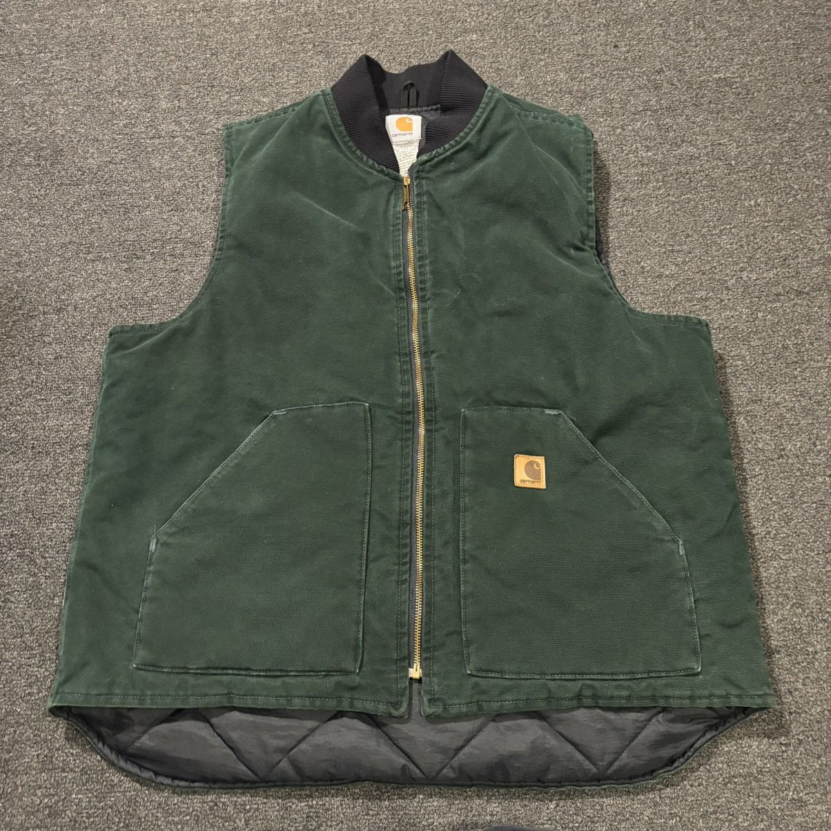 Carhartt Vintage Carhartt Vest Spruce Green Quilted XL V02 SPC 90s Size US XL / EU 56 / 4 - 1 Thumbnail