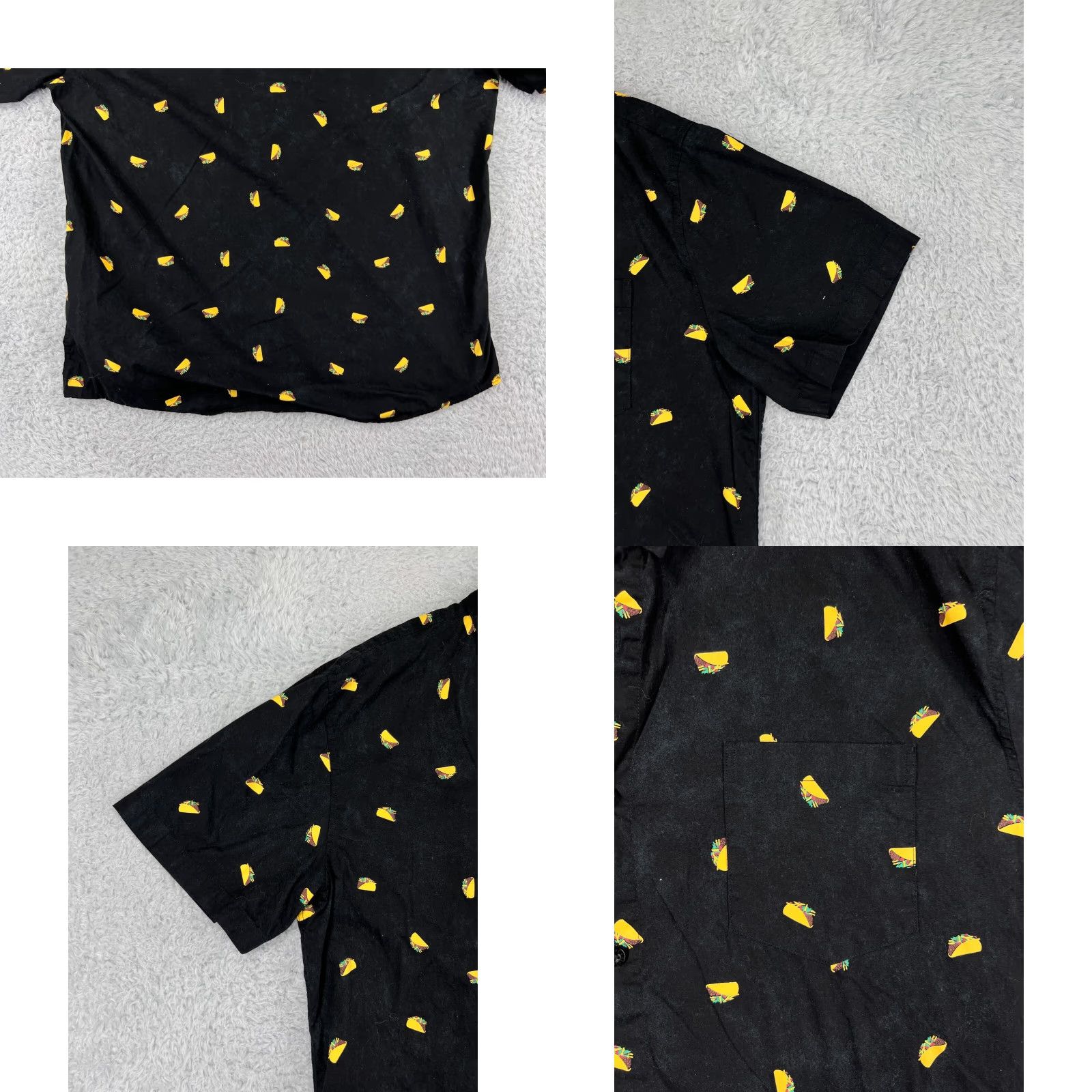 Vintage Visive Shirt Mens XL Black All Over Print AOP 100% Cotton Button-Up Shirt Mens Black Visive XL Shirt Size US XL / EU 56 / 4 - 8 Thumbnail