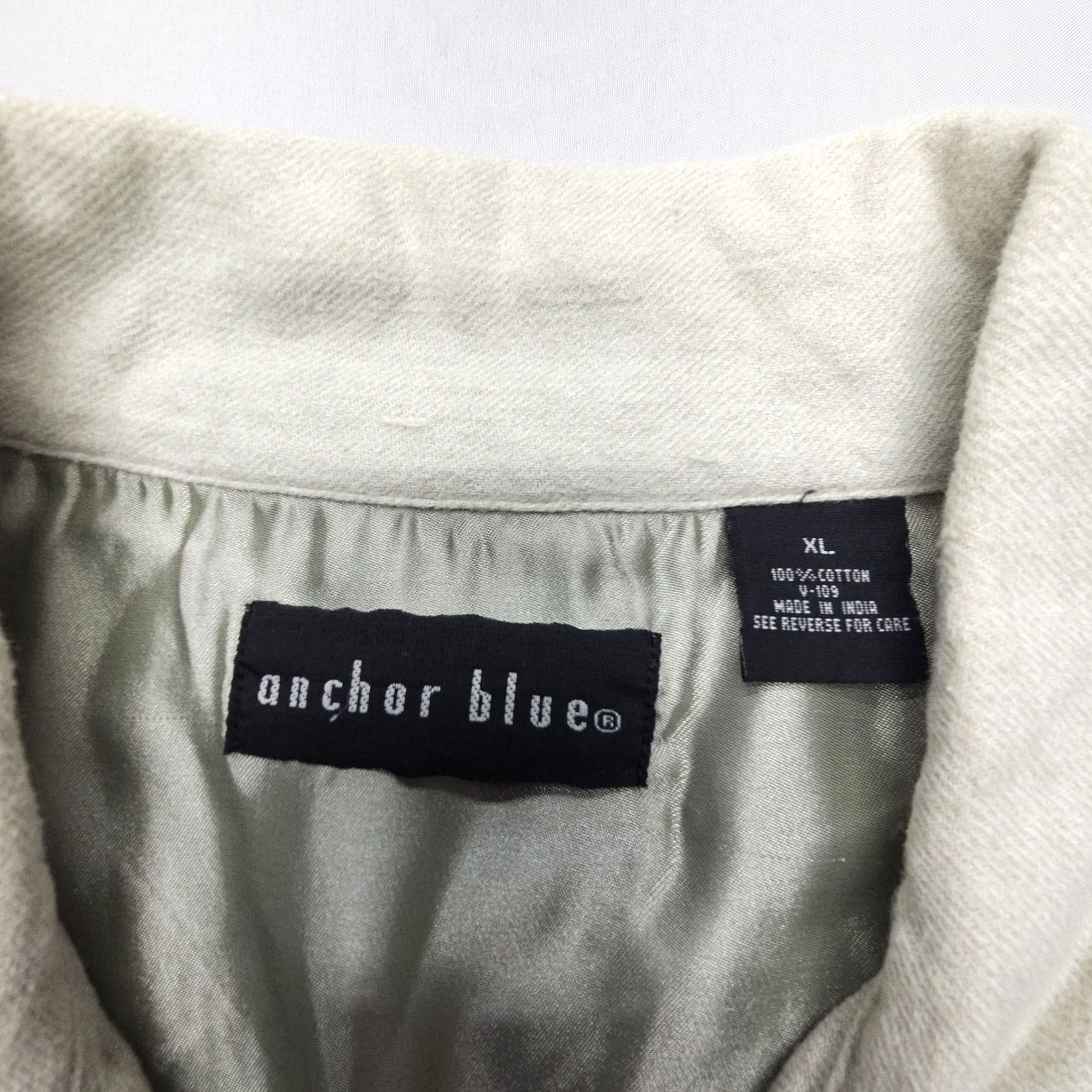 Anchor Blue VINTAGE Anchor Blue Shirt Mens XL Flannel Long Sleeve Button-Up Collared Cotton 90s Baggy Ivory Size US XL / EU 56 / 4 - 4 Thumbnail