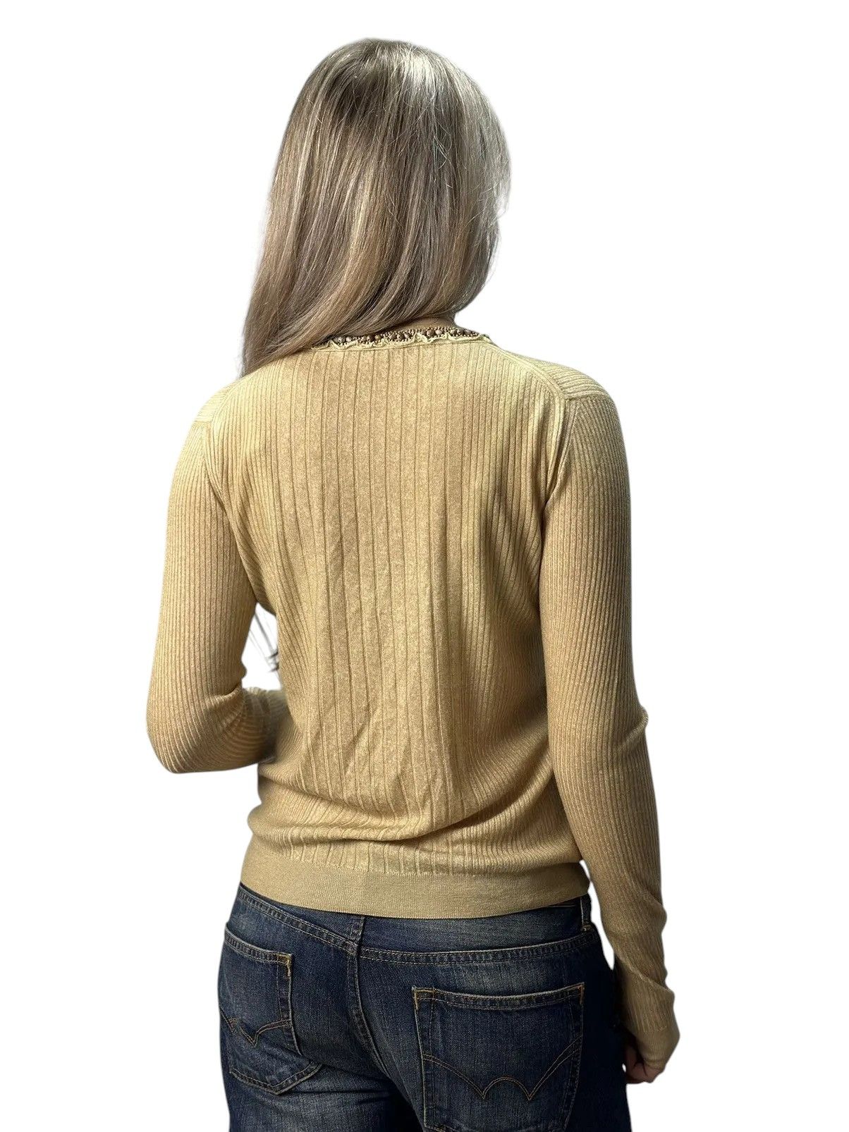 Prada Beige Prada Wool Cardigan Lana Maglioni Gilet W42 S/M Size M / US 6-8 / IT 42-44 - 14 Thumbnail