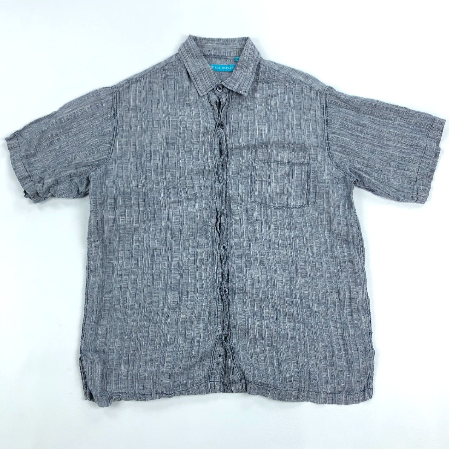 Tori Richard VINTAGE Tori Richard Linen Shirt Mens M Short Sleeve Button Up Coastal Size US M / EU 48-50 / 2 - 2 Thumbnail