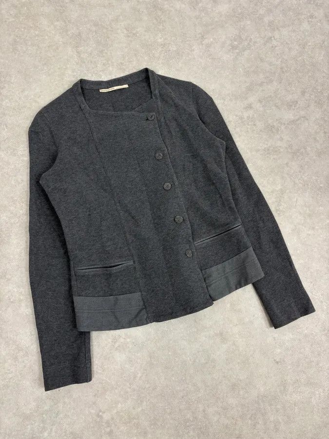 Marithe + Francois Girbaud 2000s Marithé + François Girbaud Grey Asymmetrical Blazer Jacket Size M / US 6-8 / IT 42-44 - 4 Thumbnail