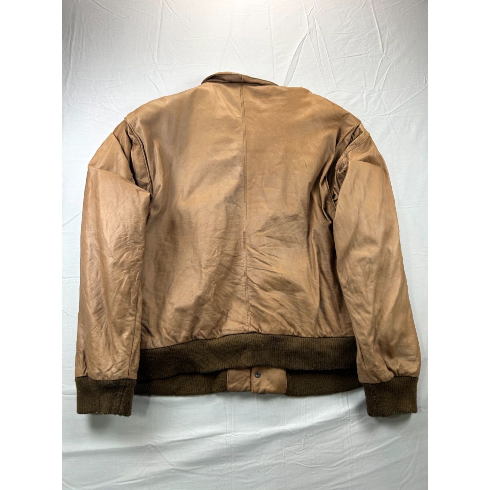 Roundtree & Yorke VINTAGE Roundtree & Yorke Jacket Mens XL Brown Leather Bomber Snap Flight Size US XL / EU 56 / 4 - 3 Thumbnail
