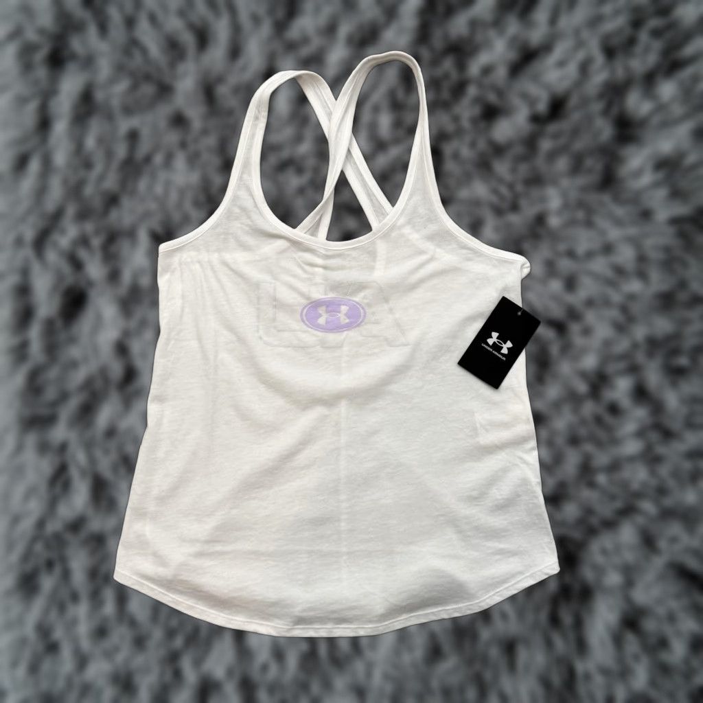 Under Armour Under Armour Tank Womens XS White Racerback Top Lightweight Gym Athletic Shirt Size XS / US 0-2 / IT 36-38 - 1 Thumbnail