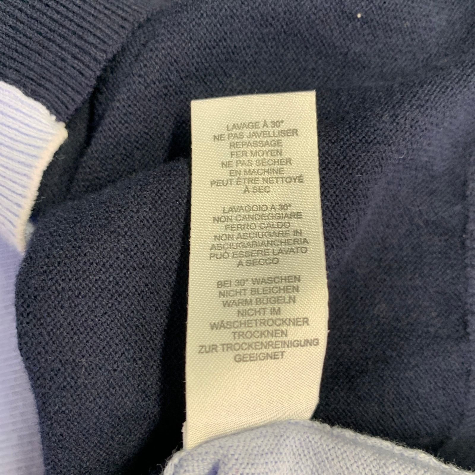 Paul Smith Size XL Navy Light Blue Two Toned Cotton Crew Neck Pullover Size US XL / EU 56 / 4 - 6 Thumbnail