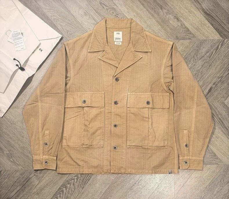 Visvim Visvim 21AW DOMAIN L/S DMGD Fishbone Washed Worn Work Shir Size US M / EU 48-50 / 2 - 3 Thumbnail