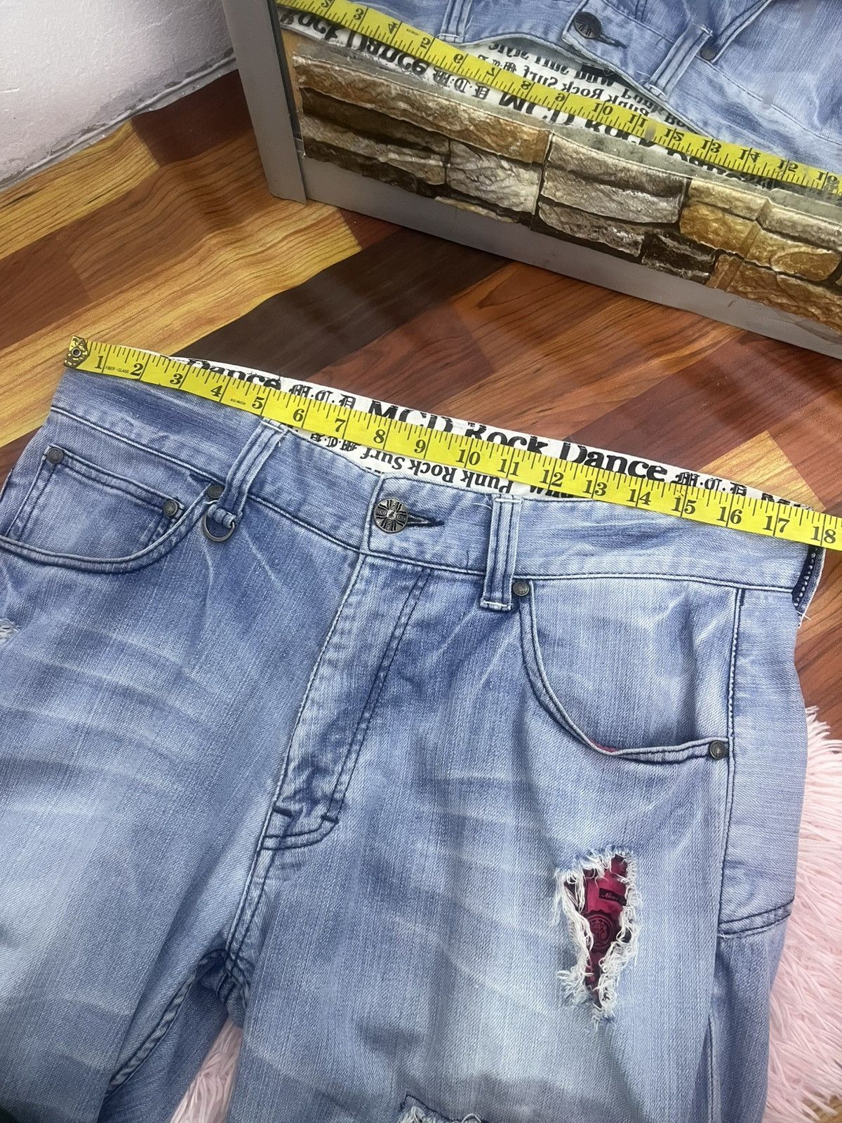 Japanese Brand MCD Hardcore Surf Punk Denim Shorts Distressed Size US 36 / EU 52 - 18 Thumbnail