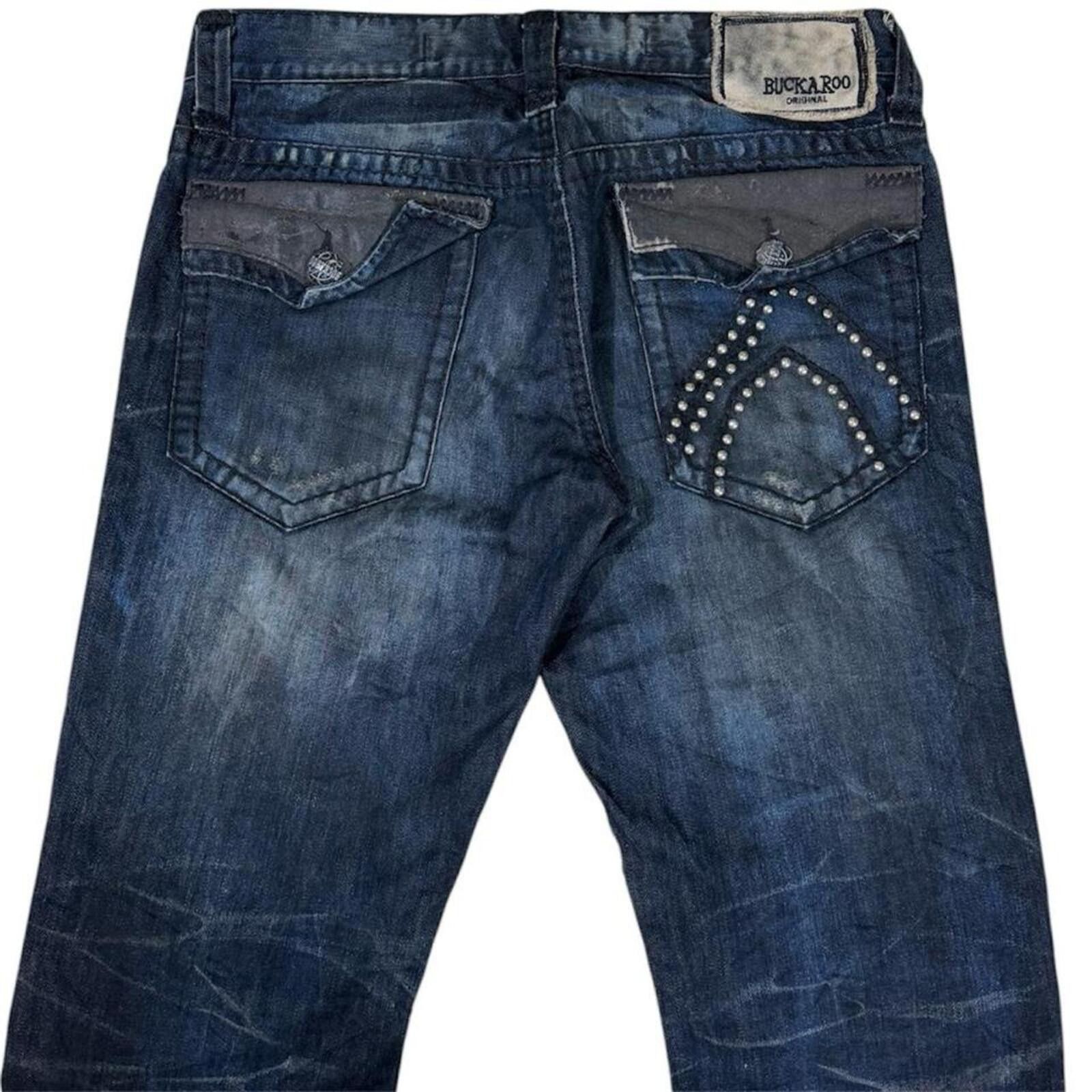 True Religion Rare Vintage Buckaroo Dirty shade unique design denim jeans Size US 33 - 3 Thumbnail