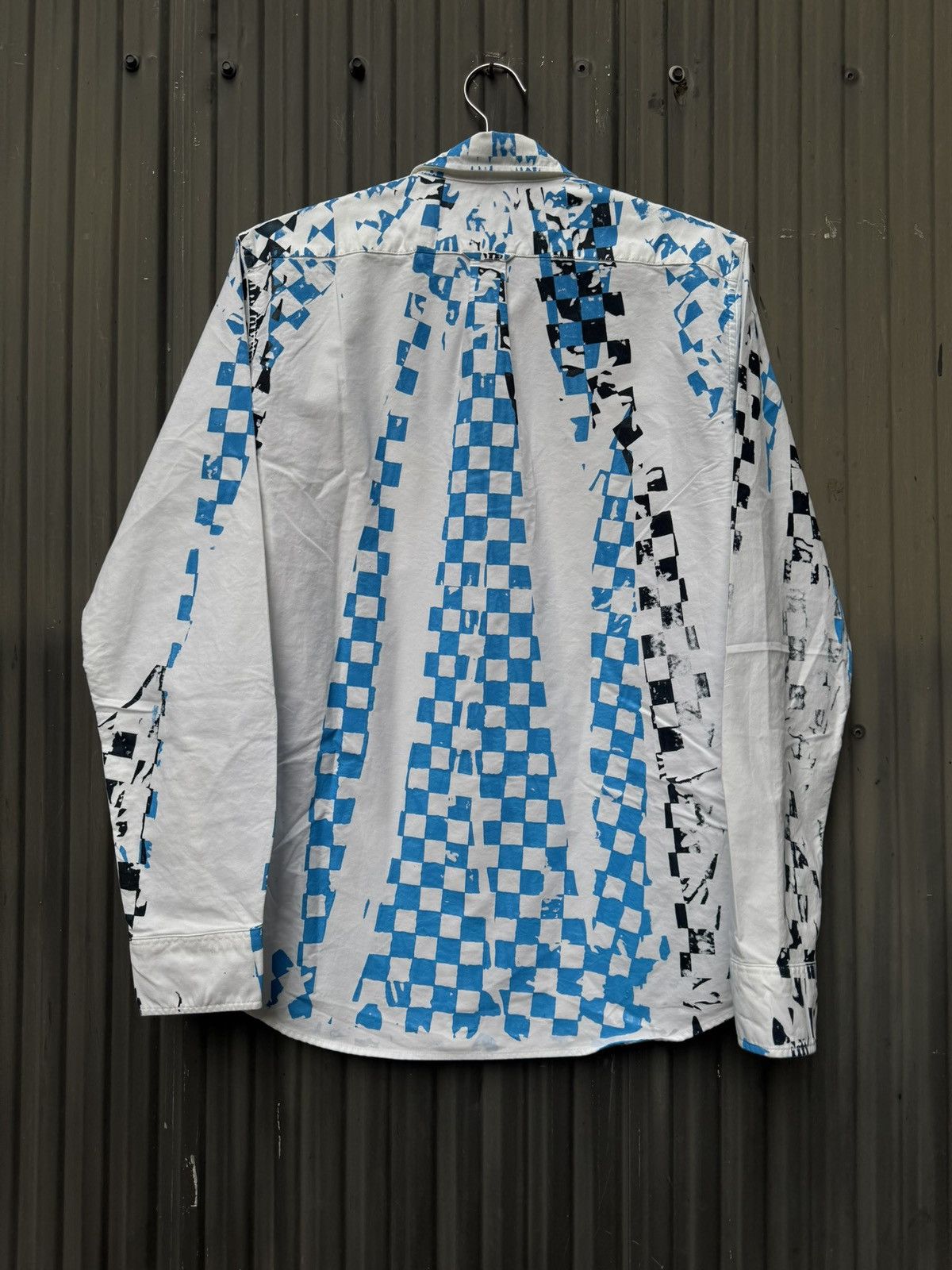 Vintage Hand Printed Check Shirt — Blue & Black Size US S / EU 44-46 / 1 - 2 Thumbnail