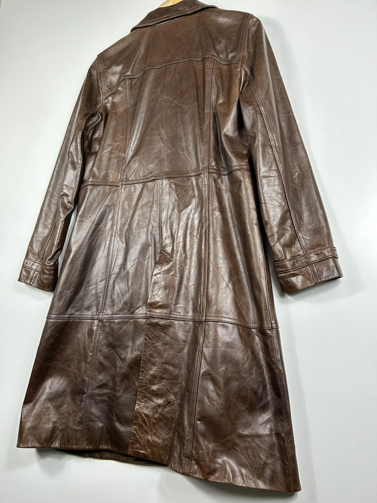 Japanese Brand × Vintage ⚡️Vintage Jha-Jha Club Button Leather Long Coat Jacket Size S / US 4 / IT 40 - 14 Thumbnail