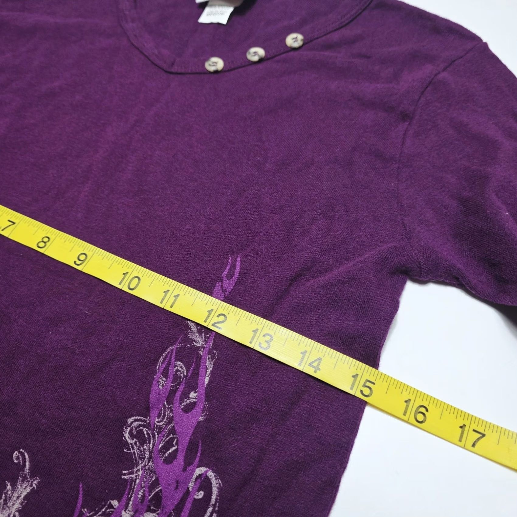 Harley Davidson Harley-Davidson Shirt Women’s Button Accent V-Neck Graphic Long Sleeve Purple M Size M / US 6-8 / IT 42-44 - 6 Thumbnail