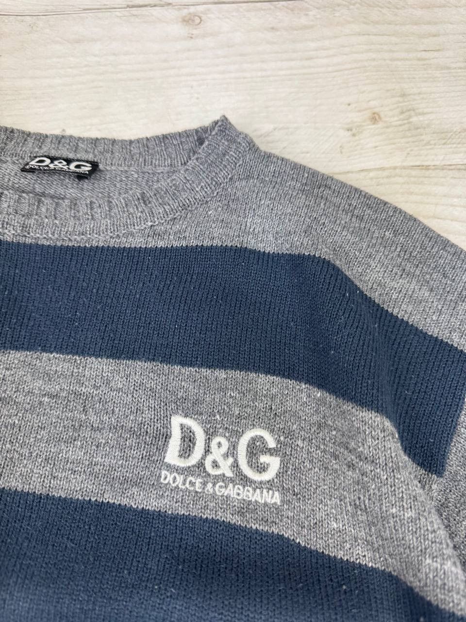 Dolce & Gabbana Vintage Dolce Gabbana Big Logo Knit Sweater Striped Size US M / EU 48-50 / 2 - 6 Thumbnail