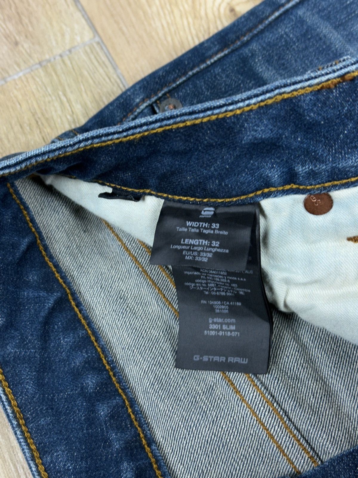 G-Star NEW🏷️ G-Star Raw 3301 Slim Denim Jeans Size US 33 - 6 Thumbnail