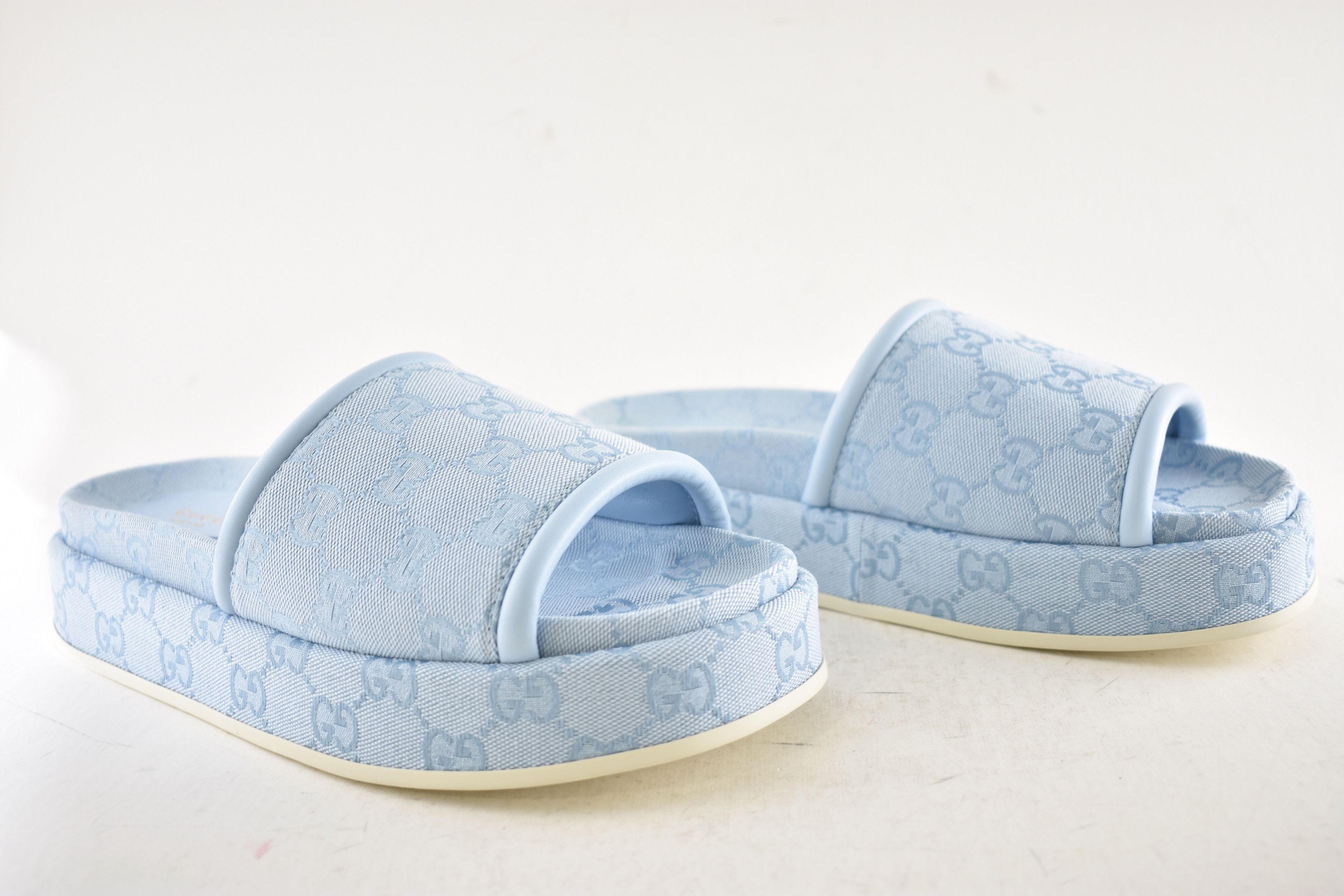 Gucci Gucci GG Logo Canvas Mule Flat Slide Platform Sandal 39 Size US 9 / IT 39 - 4 Thumbnail