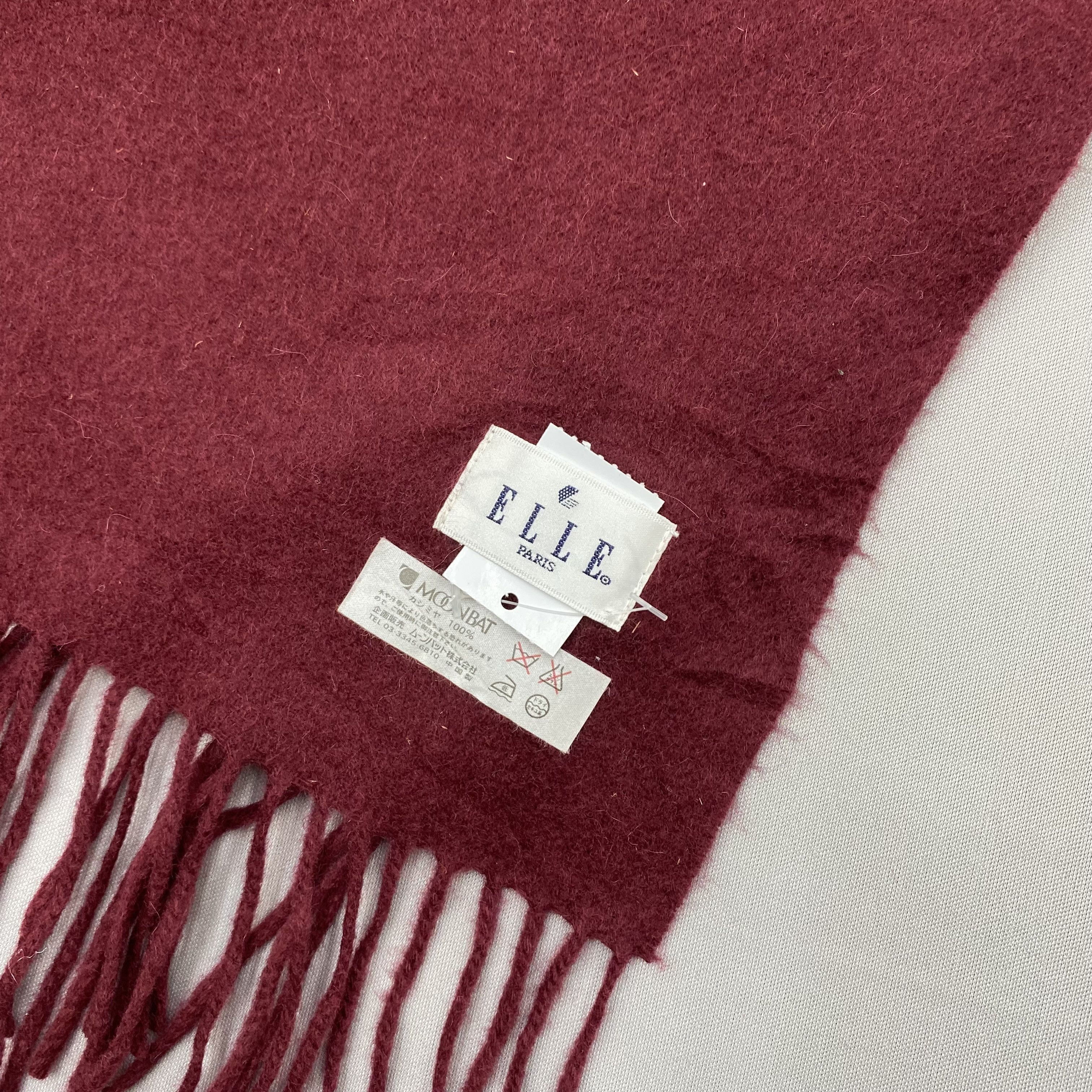 Japanese Brand Vintage Elle Scarf Muffler Wool Shawls Babushka Scarves Size ONE SIZE - 5 Thumbnail
