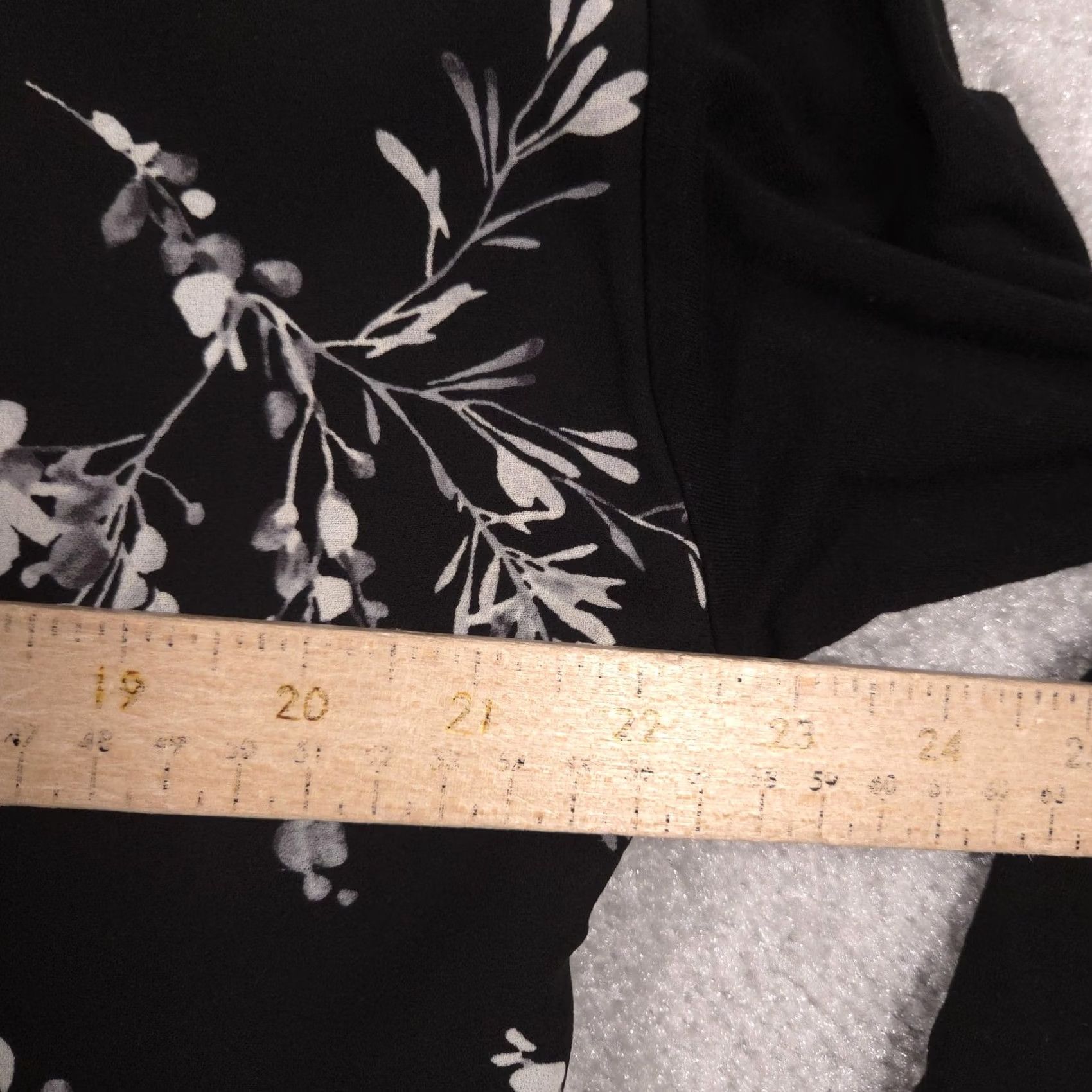 J. Jill J. Jill Blouse Womens Large Black Floral Scoop Neck 3/4 Sleeve Tunic Top Stretch Size L / US 10 / IT 46 - 7 Thumbnail