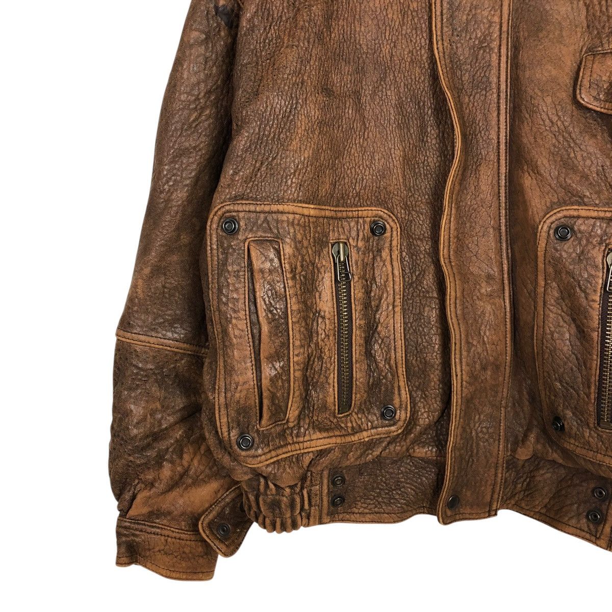 Vintage 🔥VINTAGE FLY LEATHER JACKET BIKER UNBRANDED ISSEY MIYAKE Size US L / EU 52-54 / 3 - 6 Thumbnail
