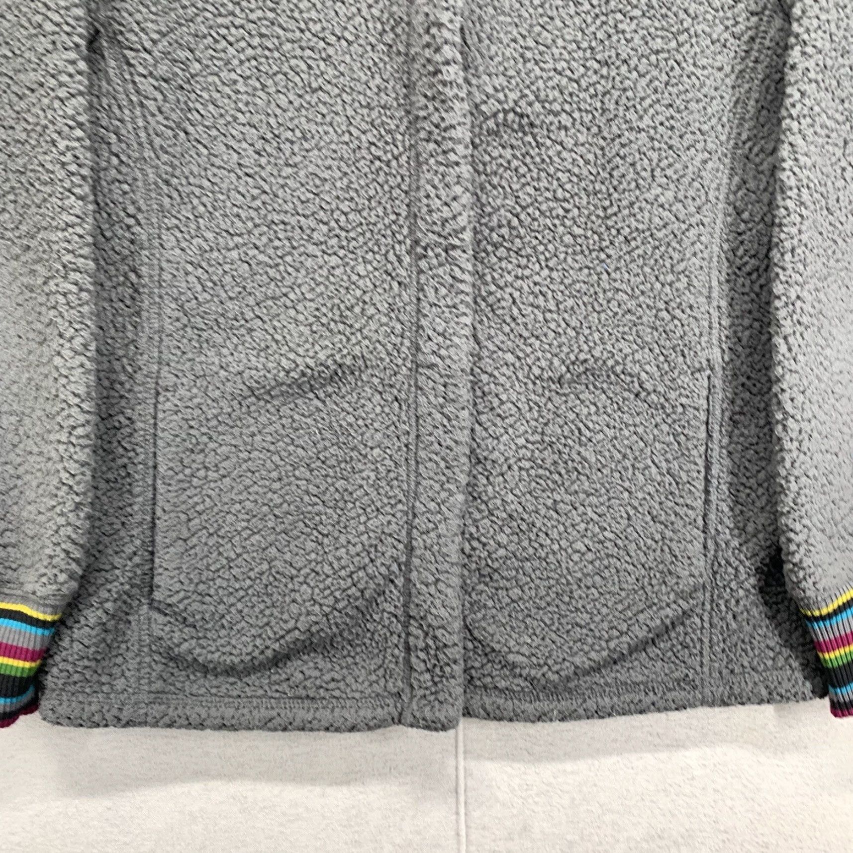 Life is Good Life is Good Hoodie Women’s XS Gray Full Zip Sherpa Fleece Relaxed Fit Logo Zipper Pockets Hooded Casual Autumn Winter Rainbow 100% Polyester Size XS / US 0-2 / IT 36-38 - 7 Thumbnail