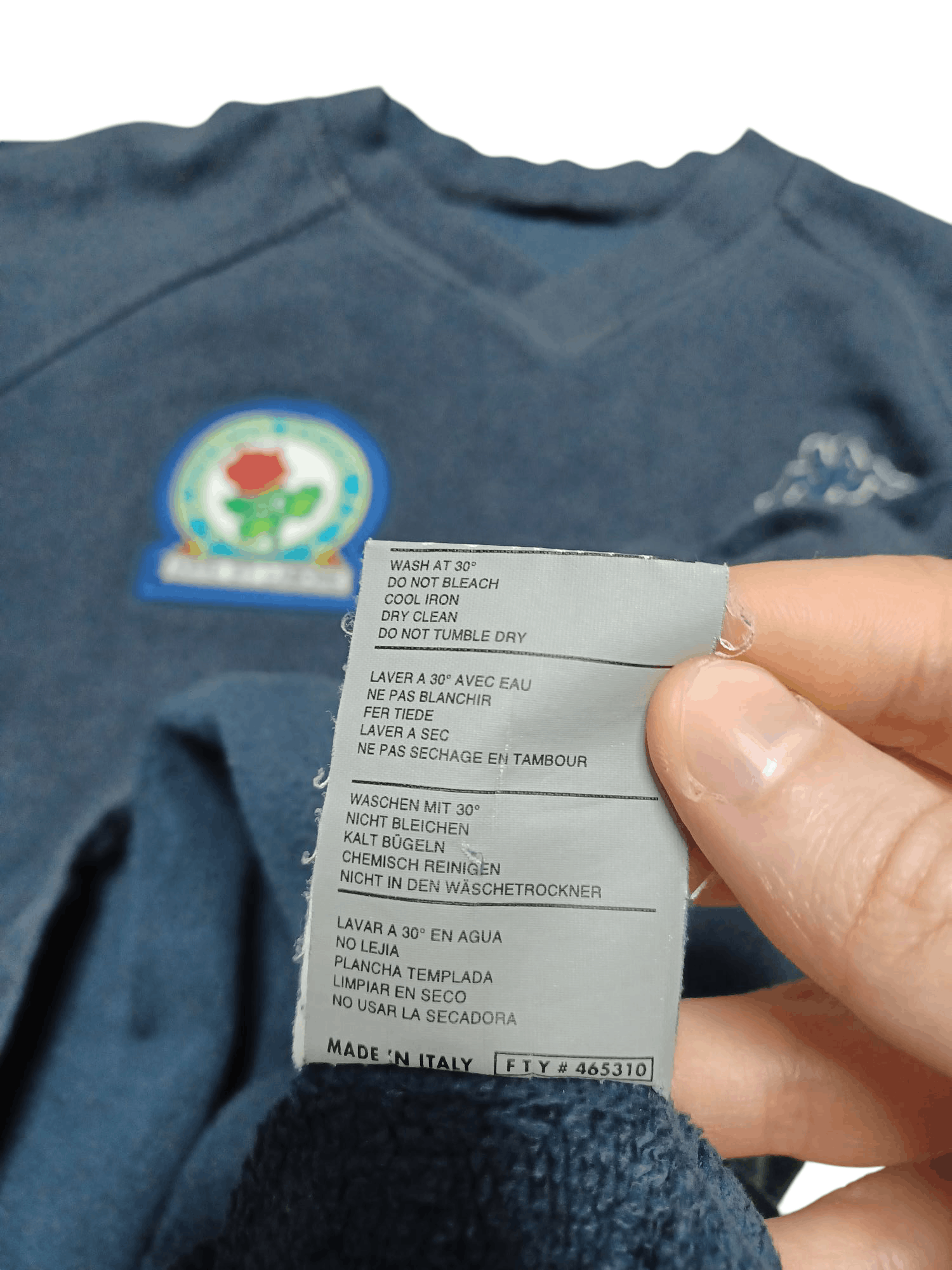 Kappa BLACKBURN ROVERS VINTAGE KAPPA TRAINING SWEATSHIRT SOCCER Size US XL / EU 56 / 4 - 4 Thumbnail
