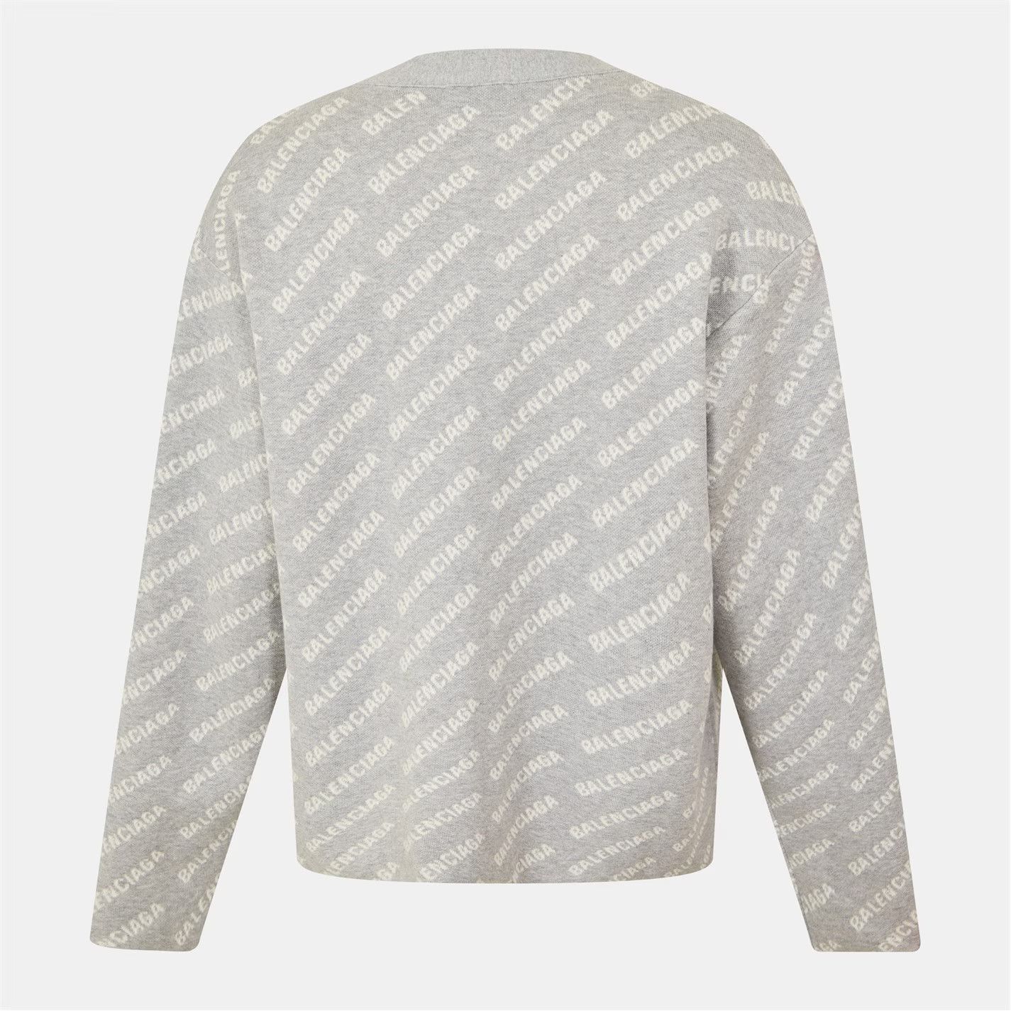 Balenciaga o1g2r1mq0226 Cardigan In Grey/White Size US M / EU 48-50 / 2 - 2 Thumbnail